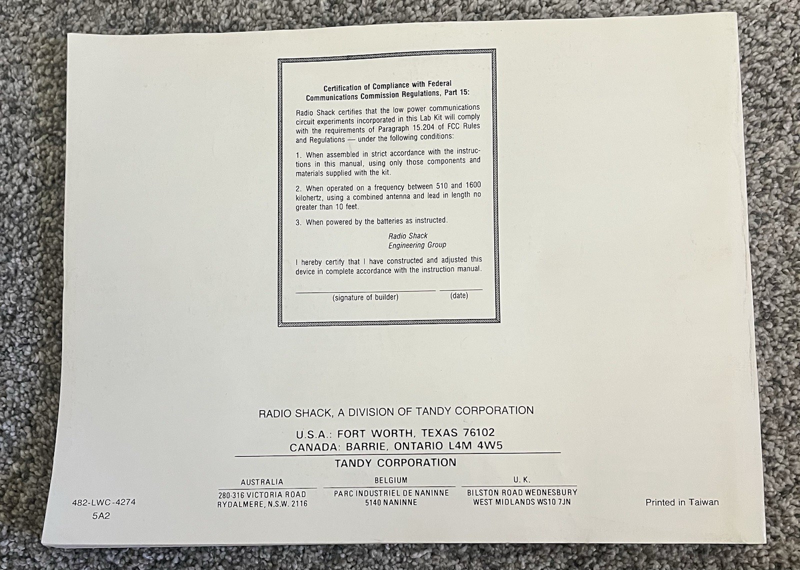 Vintage Science Fair 160 in One Electronic Project Kit-Radio Shack 1982