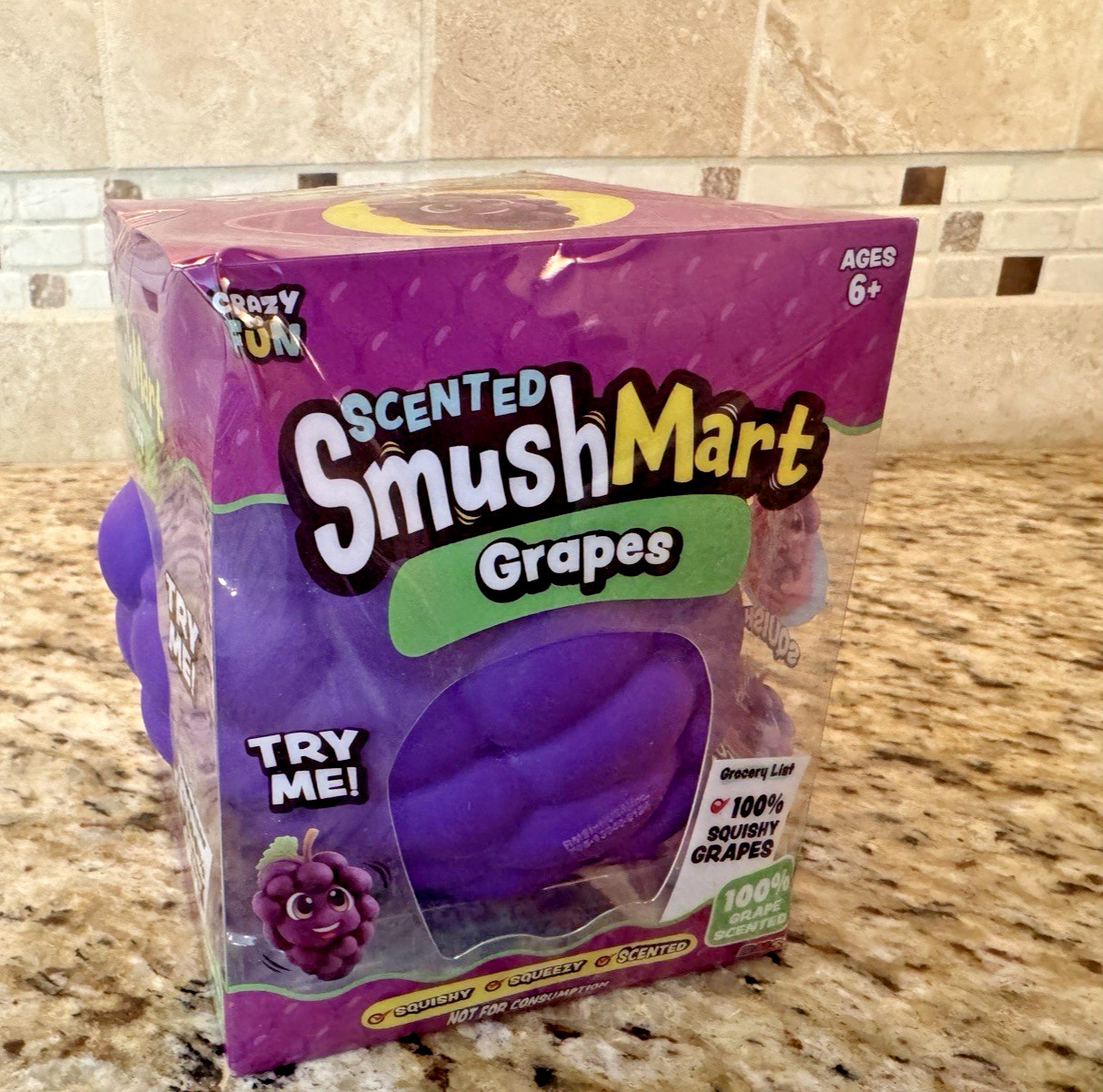 Smush Mart Scented Grapes JUMBO VIRAL SQUISHY 6” RMS USA Crazy Fun✅Ships Asap✅