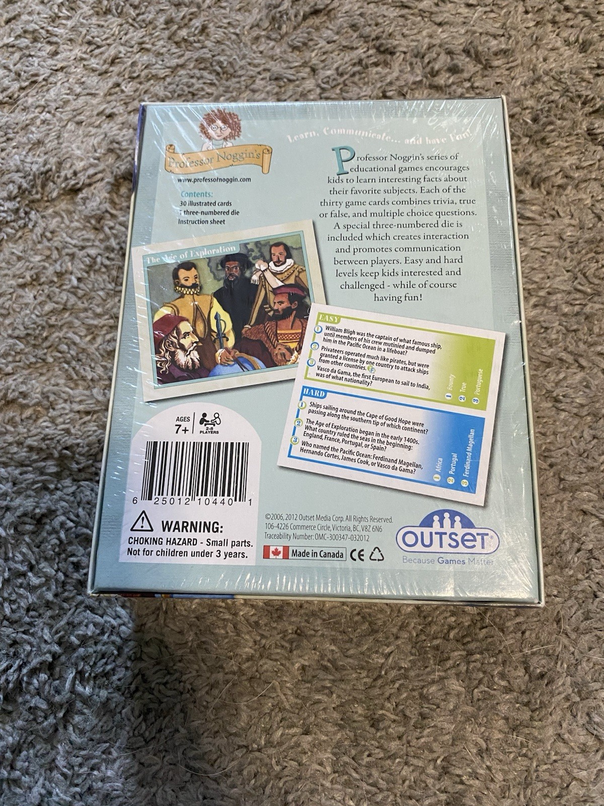 Professor Noggin’s EXPLORERS Card Game new-in-package