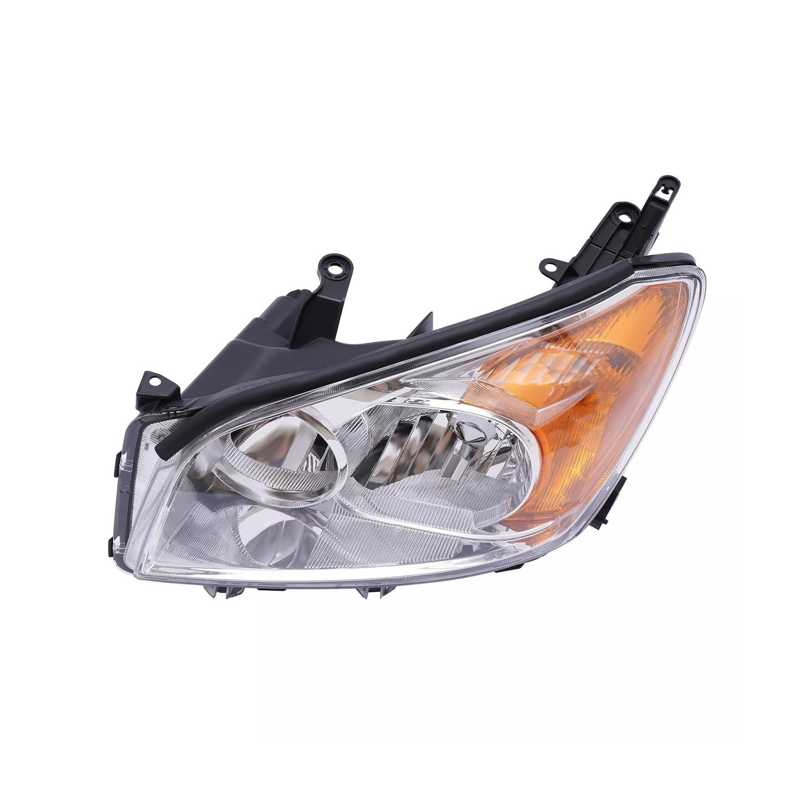 Headlight Assembly Compatible With 2009-2012 Toyota RAV4 Chrome W/Amber Headl…