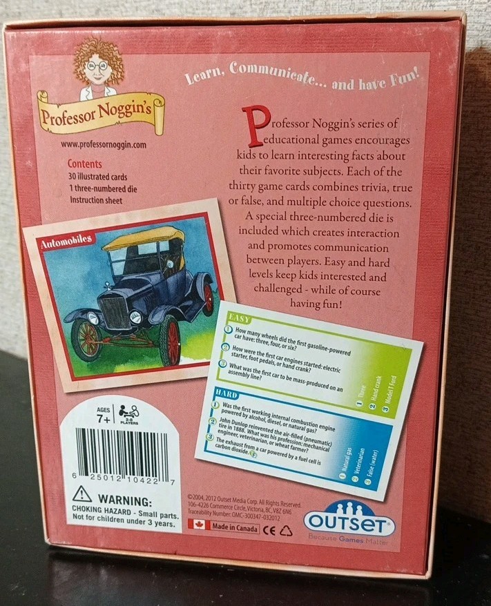 Professor Noggin’s Educational Card Game #12 Famous Inventions Complete