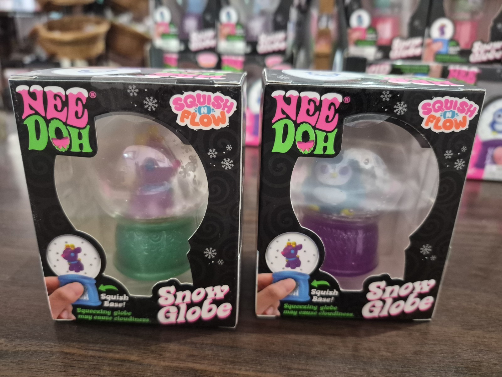 Nee Doh Squish N Flow Snow Globes Set Squeeze Toys Lot of (12)
