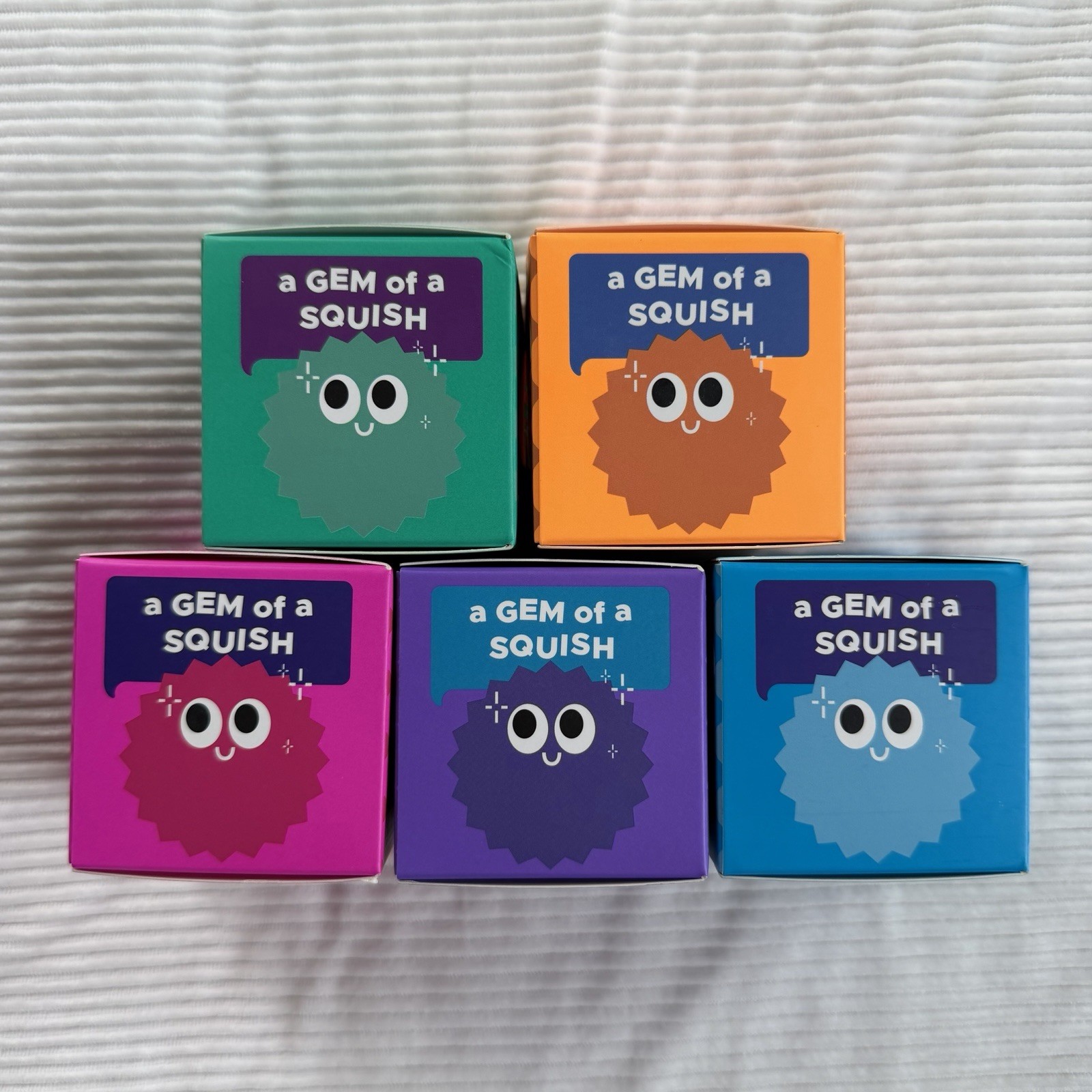 J’adore Diamond Squishy Complete Set Of 5 Teal Orange Pink Purple Blue VIRAL