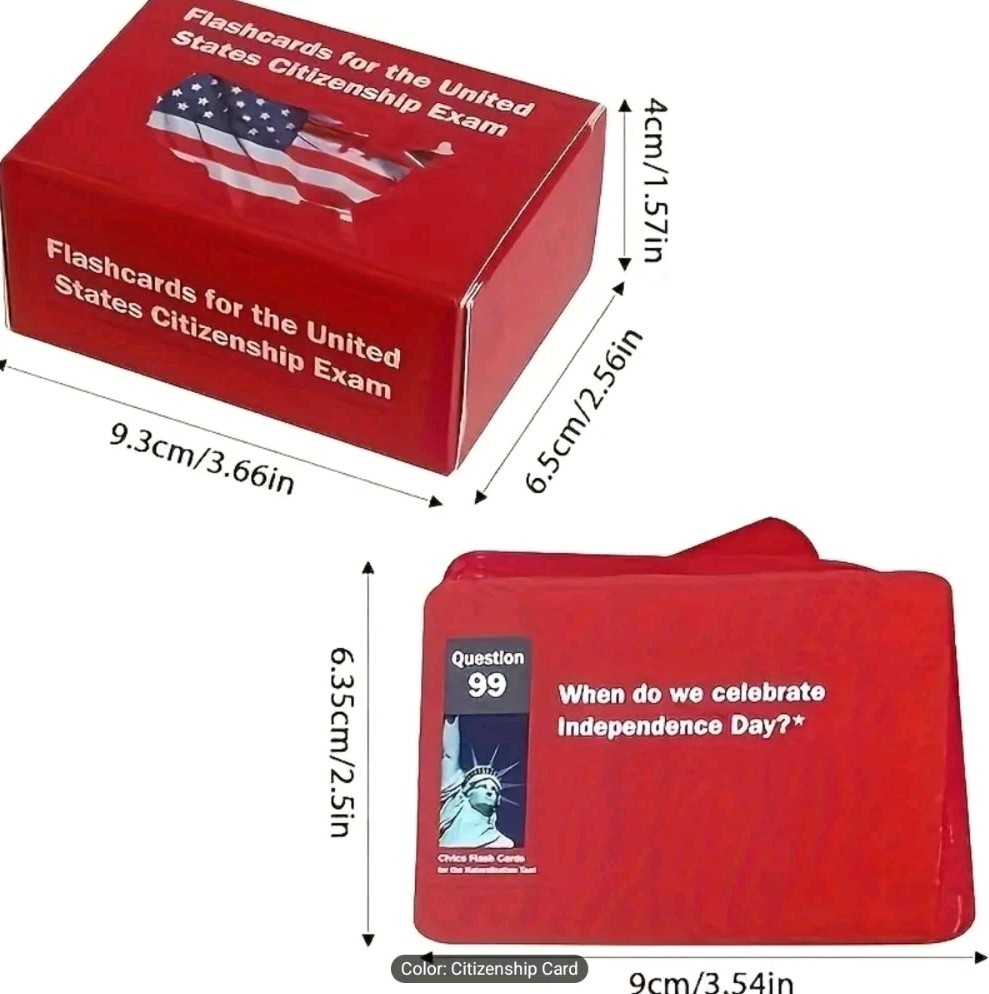 United STATES USA Citizenship Exam Flashcard Set 100 Study Questions Learning…