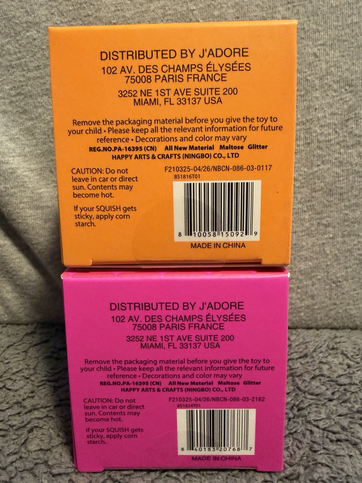 Lot 2 J’adore Diamond Squishy Super Duper Squishy Pink & Orange ✅ Pics FREE2SHIP