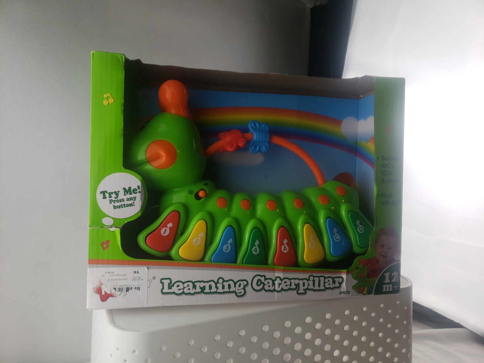 Learning Caterpillar 12M+ Teaches ABC’s 123’s & Colors Piano with light New