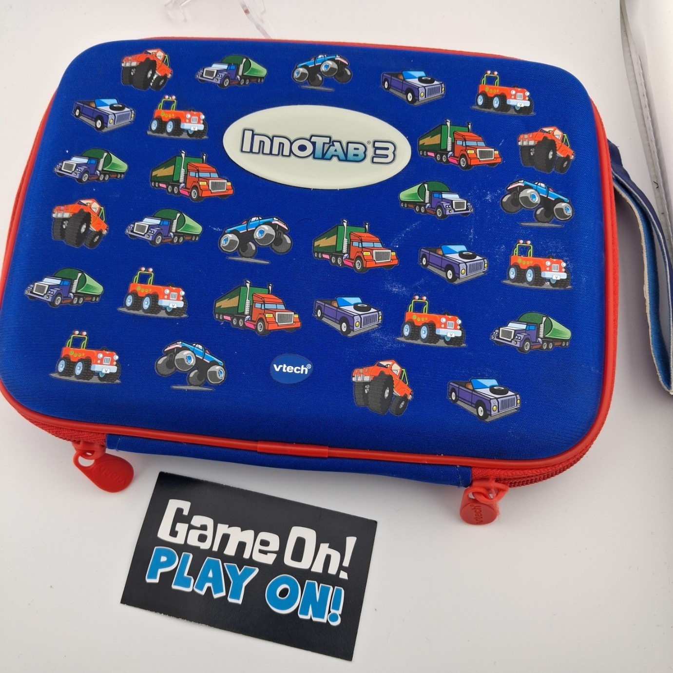 VTech InnoTab 3 Case Trucks Design Blue Protective Carrying Cover for Ages 4-7
