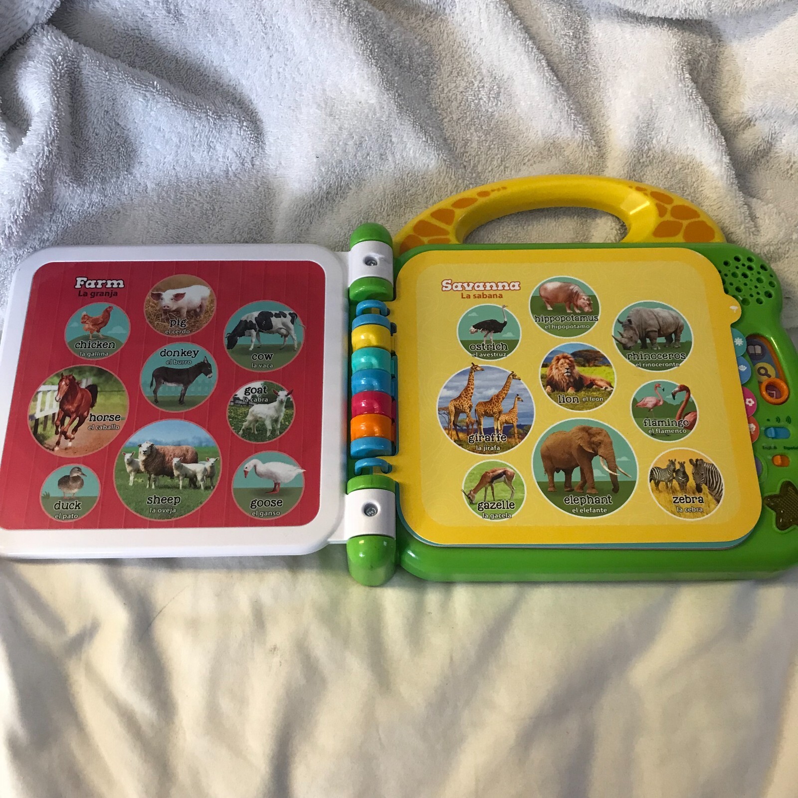 Leap Frog 100 Animals Book Spanish English Bilingual Teaching Learning