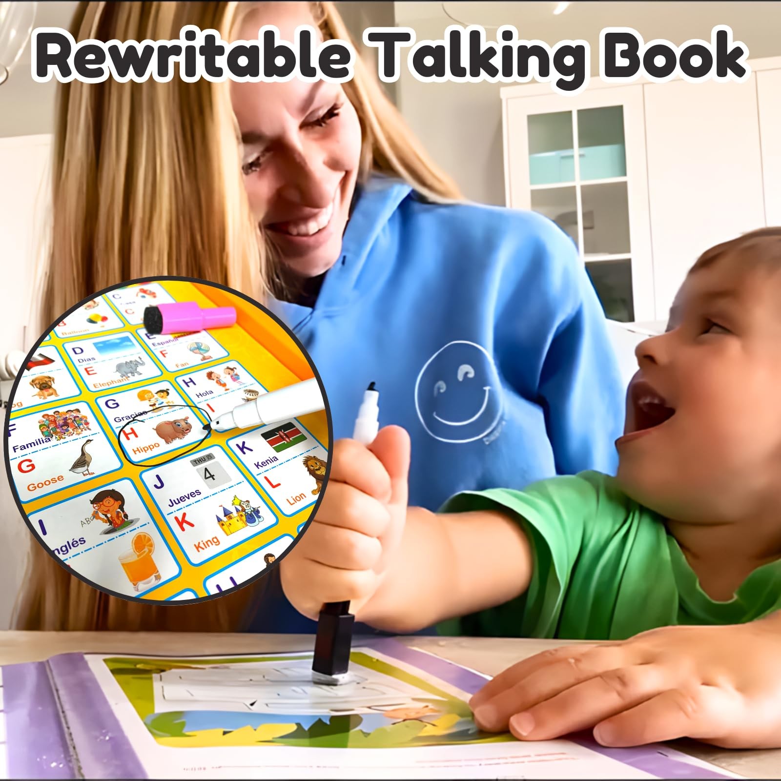 ZEENKIND Spanish English Sound Book for Kids 2 3 4 Small, Version 1: 23 Pages