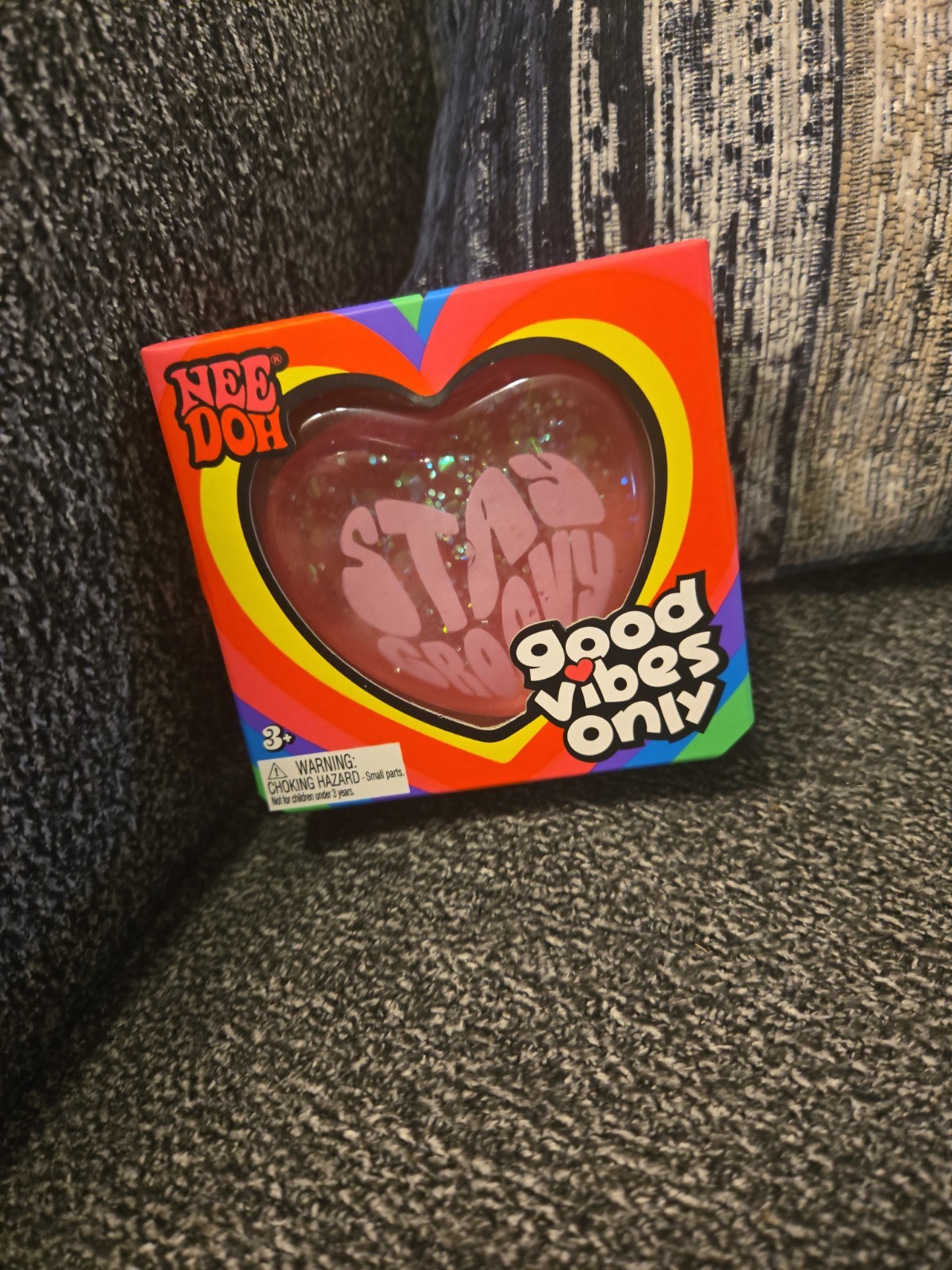 Nee Doh ‘Stay Groovy’ Good Vibes Only Tactile Squeeze Sensory Toy Pink 3+