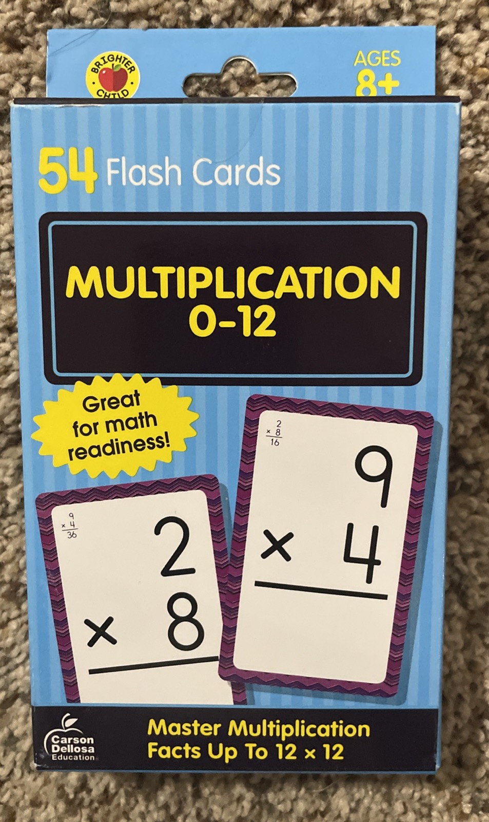 Lot Of 11 – Multiplication 0 to 12 Flash Cards (Brighter Child) – New!