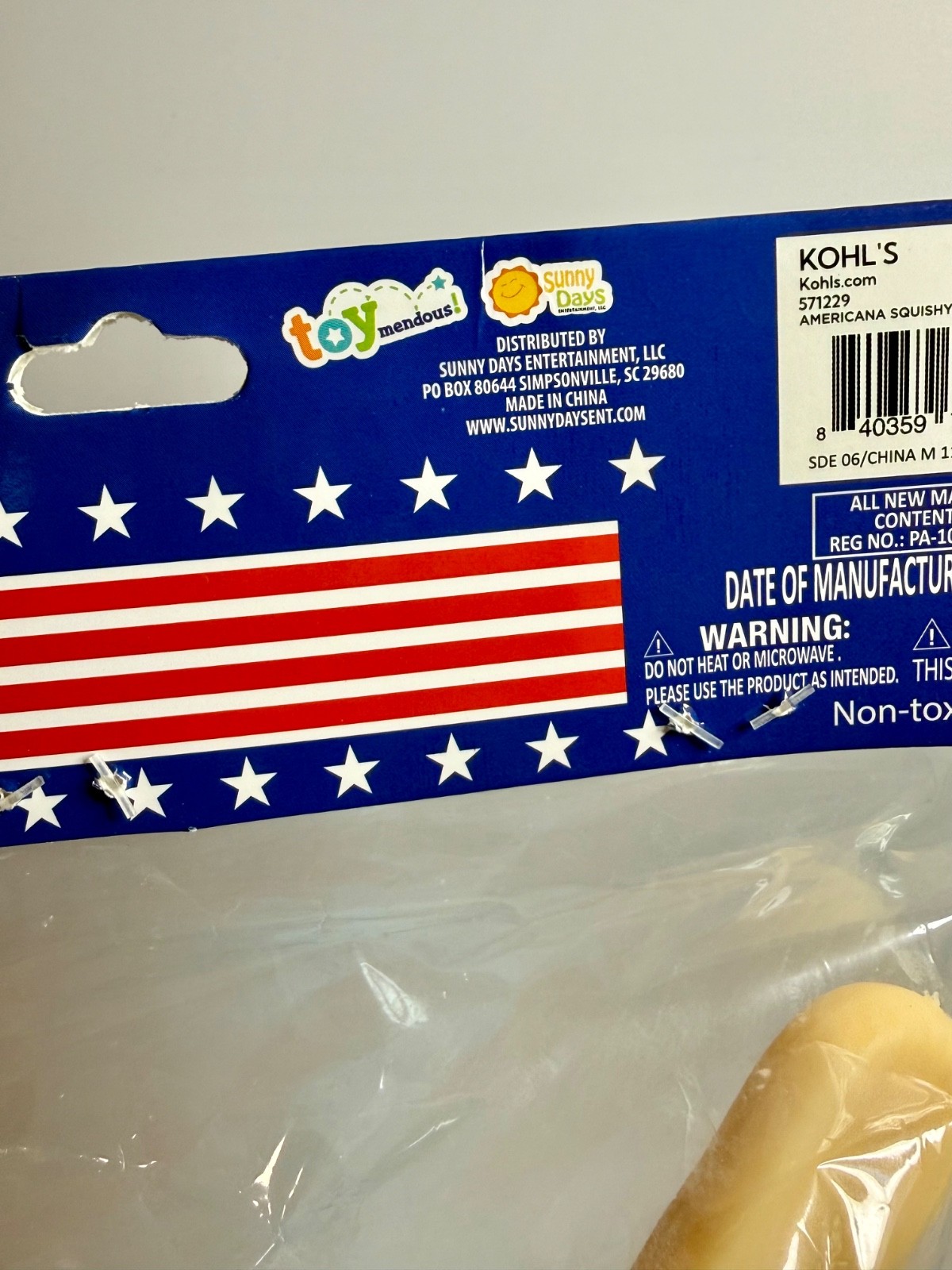 Sunny Days Jumbo Squishy🔴⚪️🔵Rocket Bomb Pop Popsicle Toy Red White Blue RARE🔥