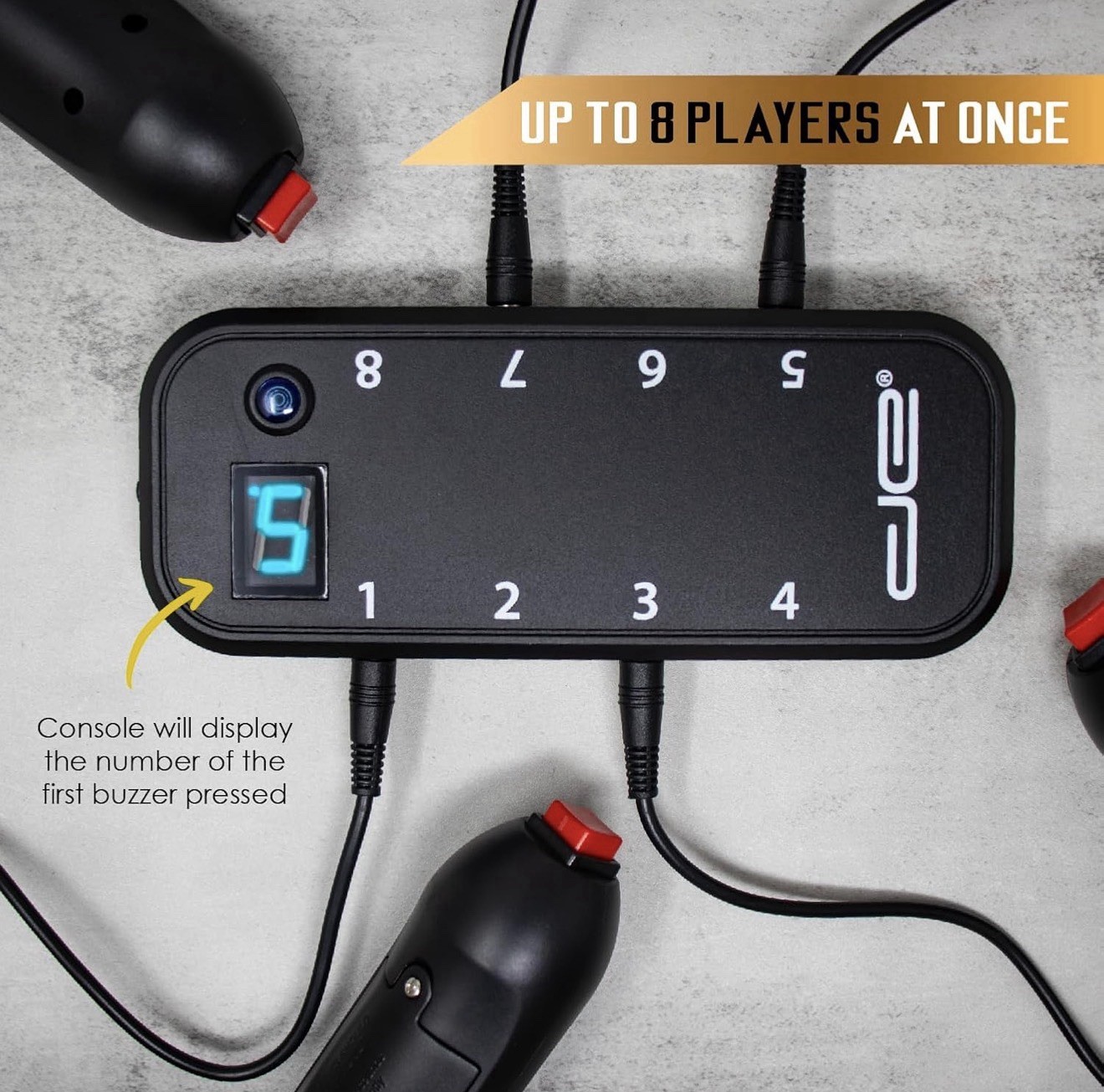 8 Player Game Show Buzzer System Wired Console Trivia Classroom Set Family Feud