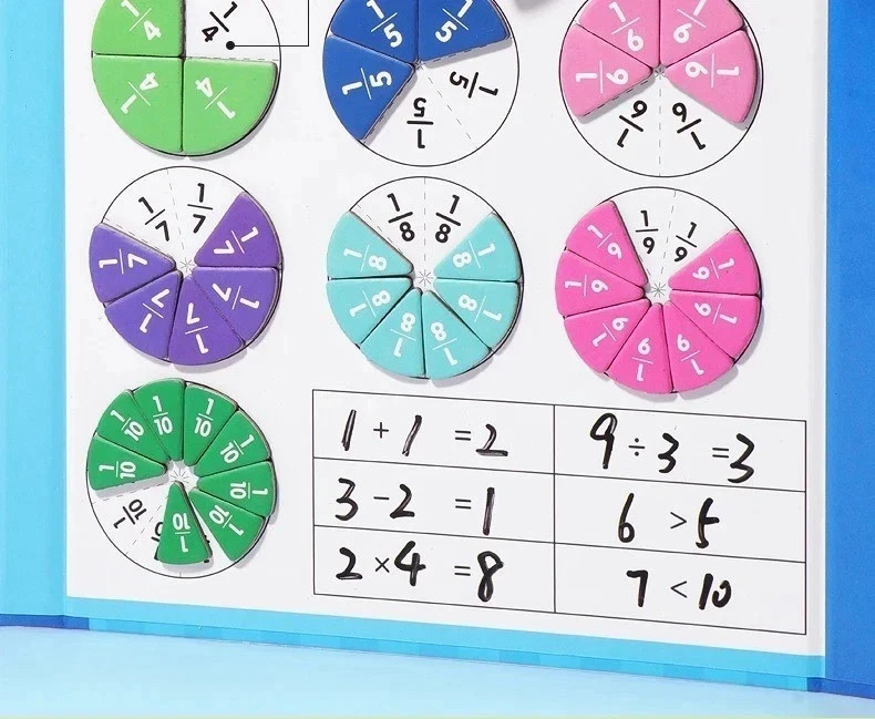 Montessori Magnetic Fraction Educational Puzzle for Children, Math Fraction…