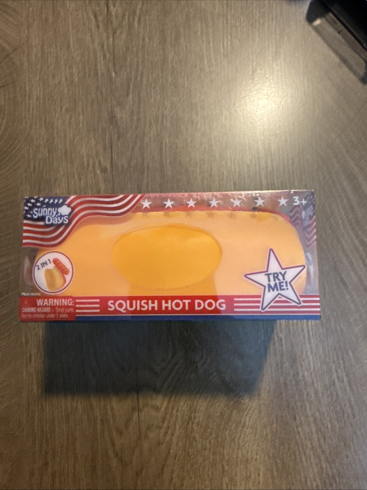 Squishy Hot Dog Squeezy Fidget Toy Sunny Days 2-in-1 Hotdog Stress Relief NEW