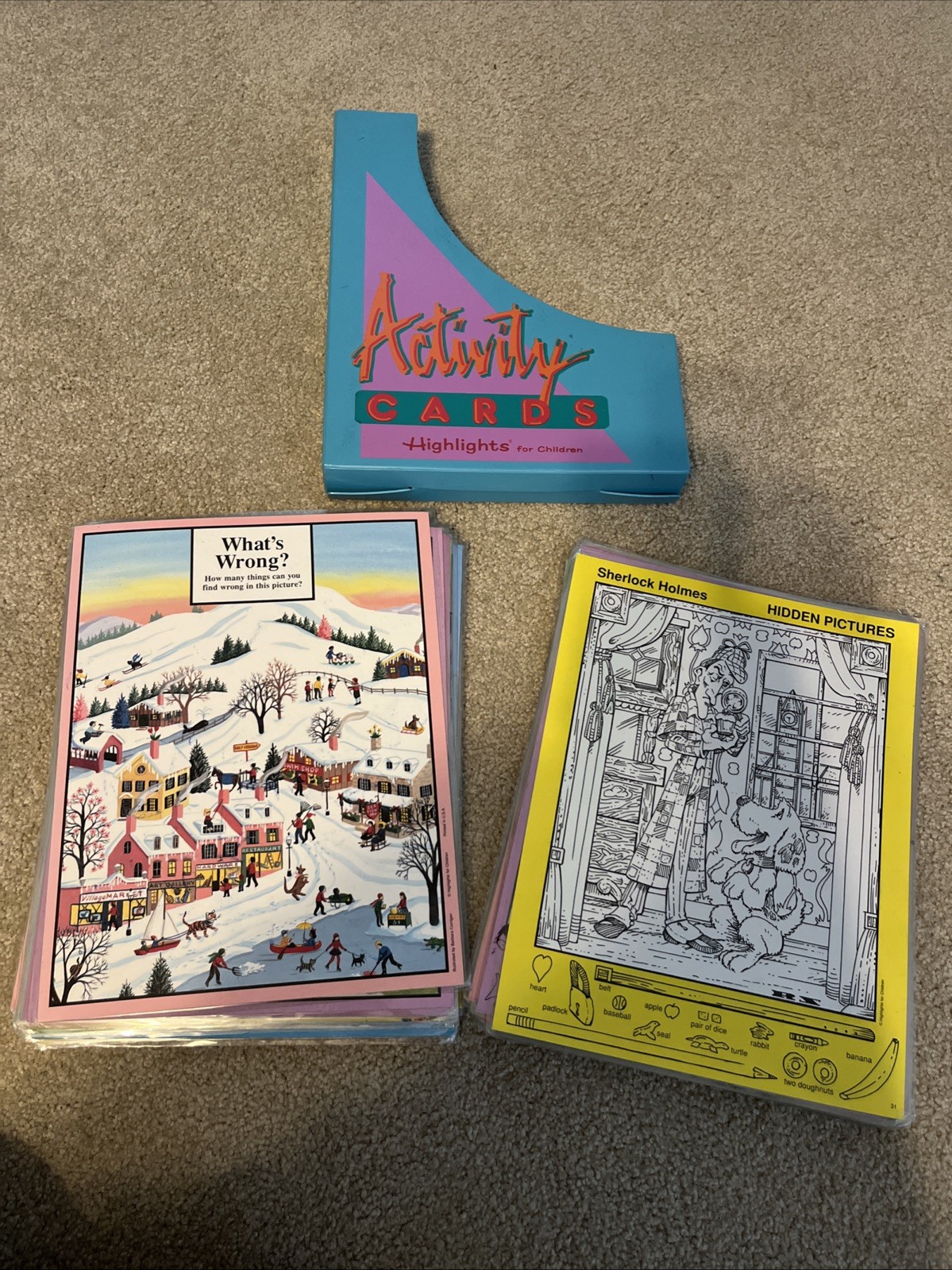 50 Highlights For Children Activity Cards What’s Wrong &Hidden Pictures 8.5”x11”