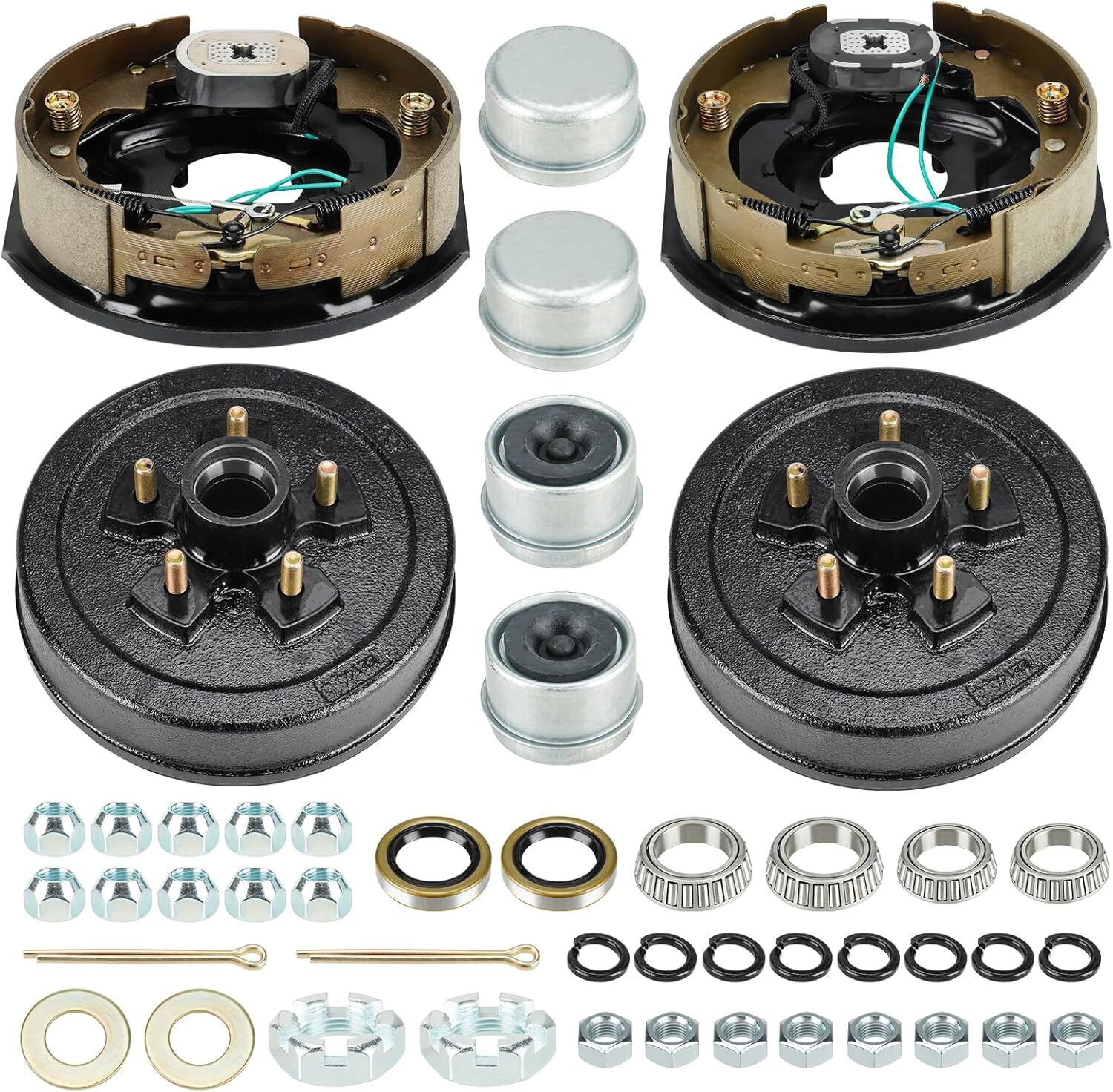 5 on 4.5″ Bolt Circle Drum Kits w/ 10″ x 2-1/4″ Left and Right Self-Adjusting