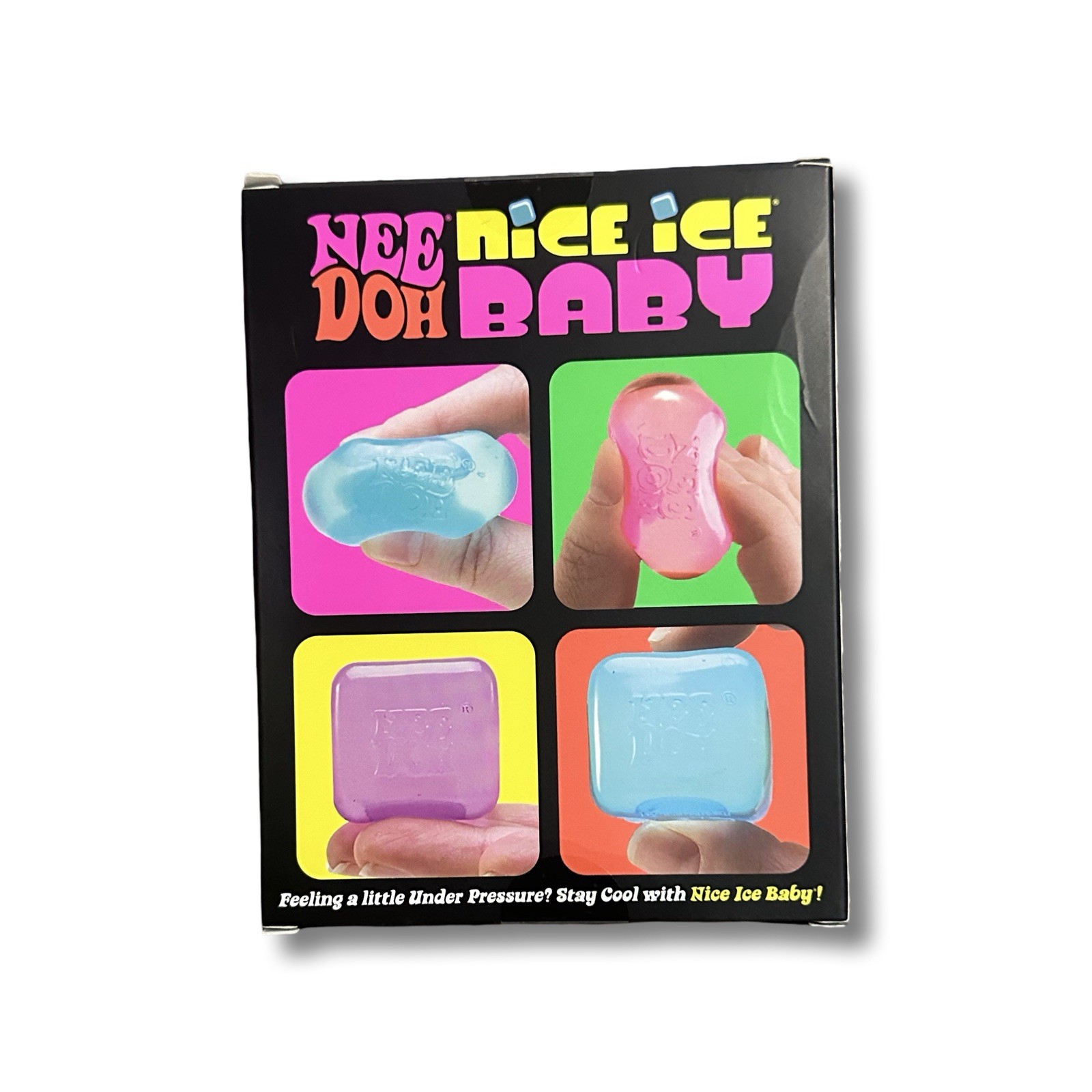NeeDoh Nice Ice Baby 4 pack, Set of Four Nee Doh Mini Nice Cube Pink Blue Purple