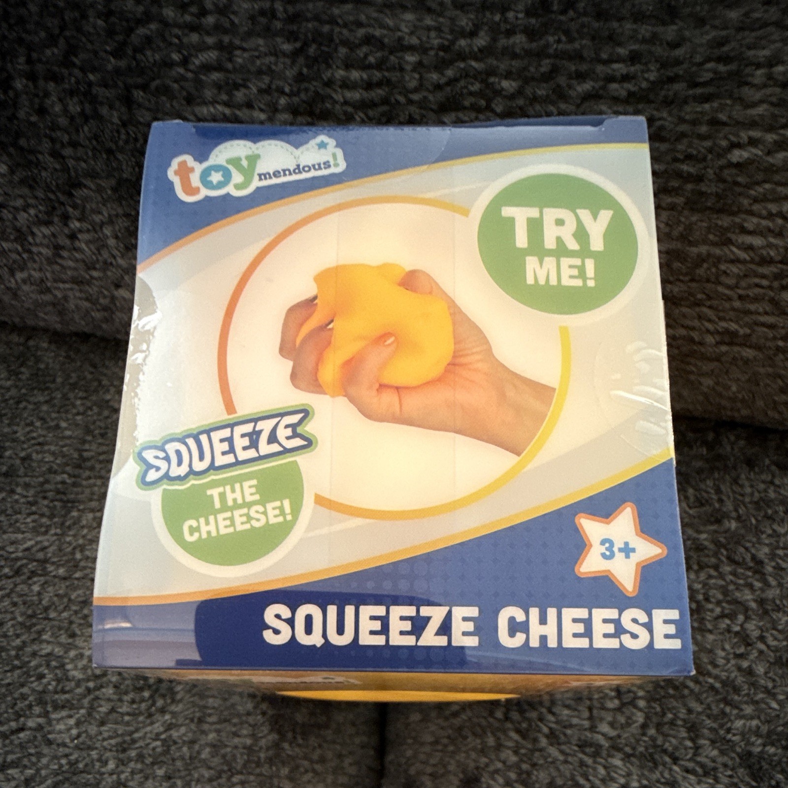 Toymendous! Squeeze Cheese Yellow Squishy Gel Tactile Squeeze Toy. Like Needoh