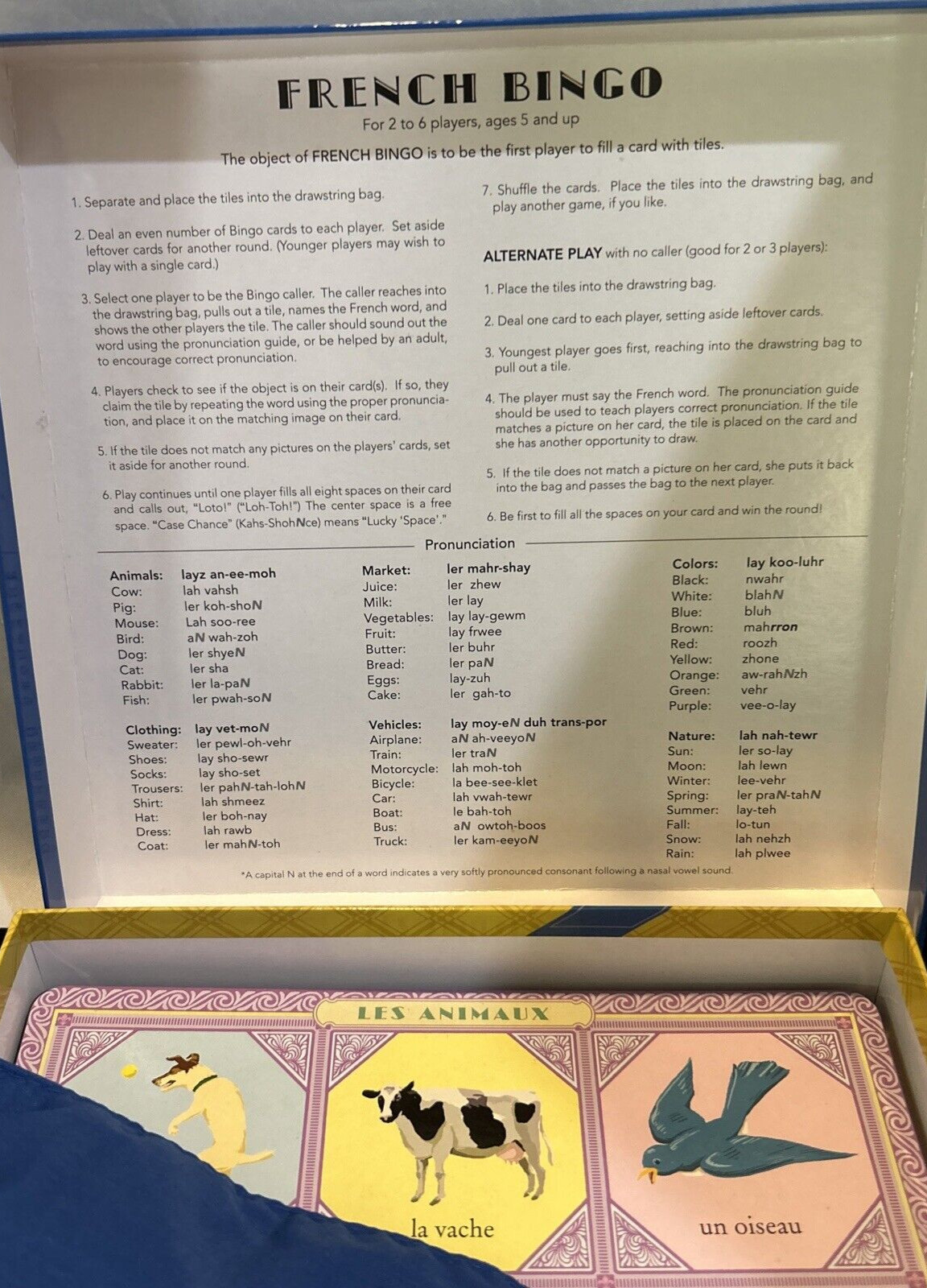 eeBoo French Bingo Vocabulary Game