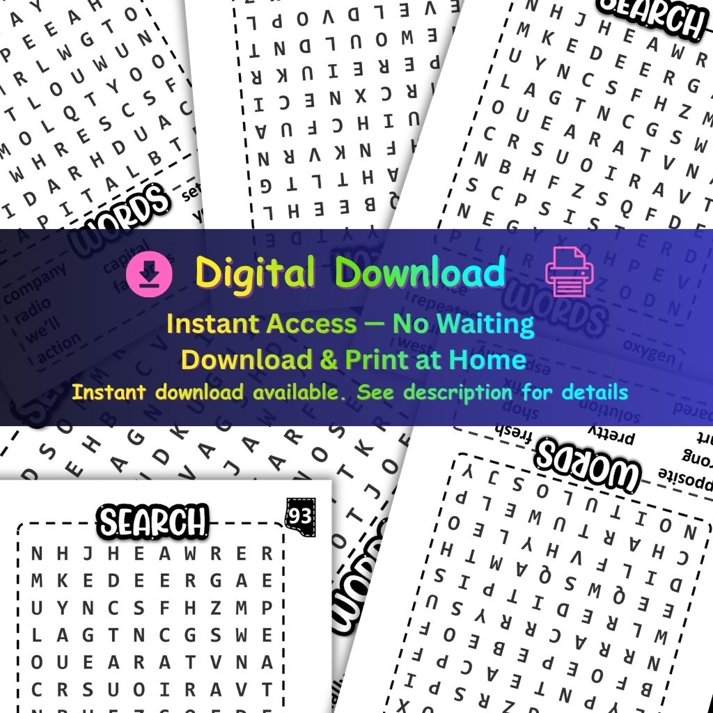 Sight Words Word Search Activity worksheets for Kids Ages 4-8 – Printable