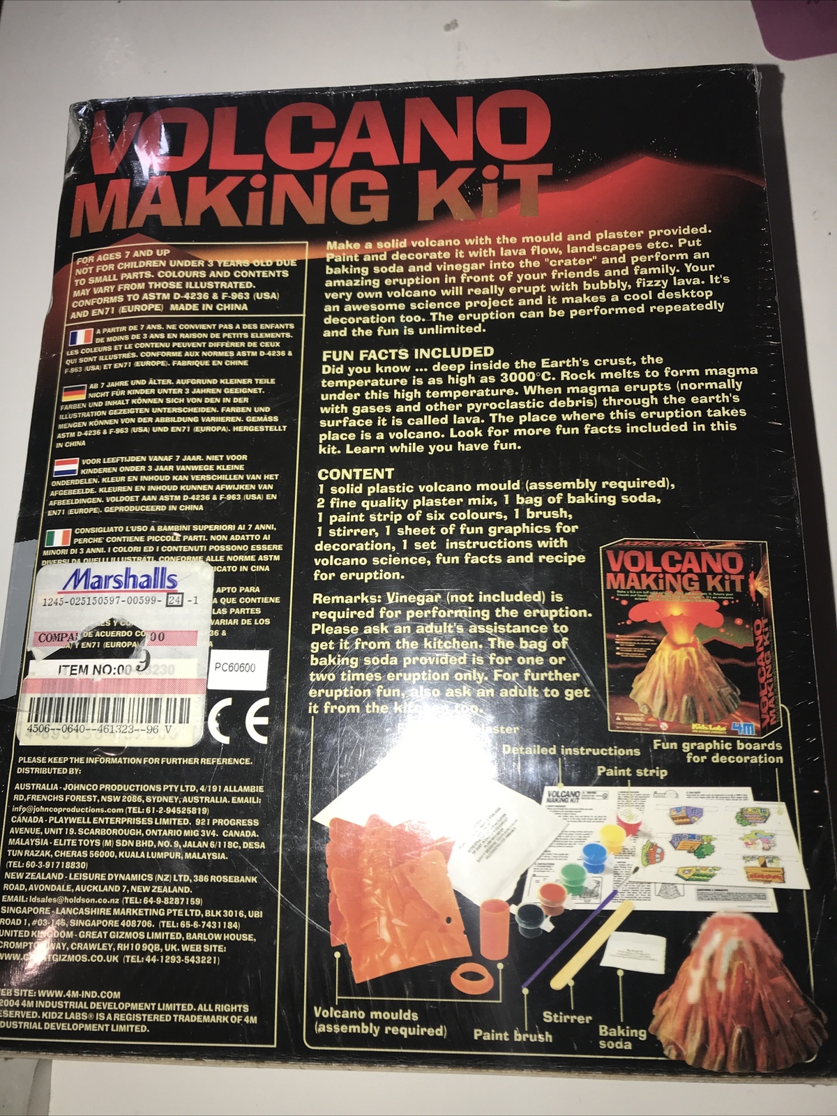 4M Kidz Labs Volcano Making Kit DIY Geology Chemistry Lab Gift for Kids & Teens