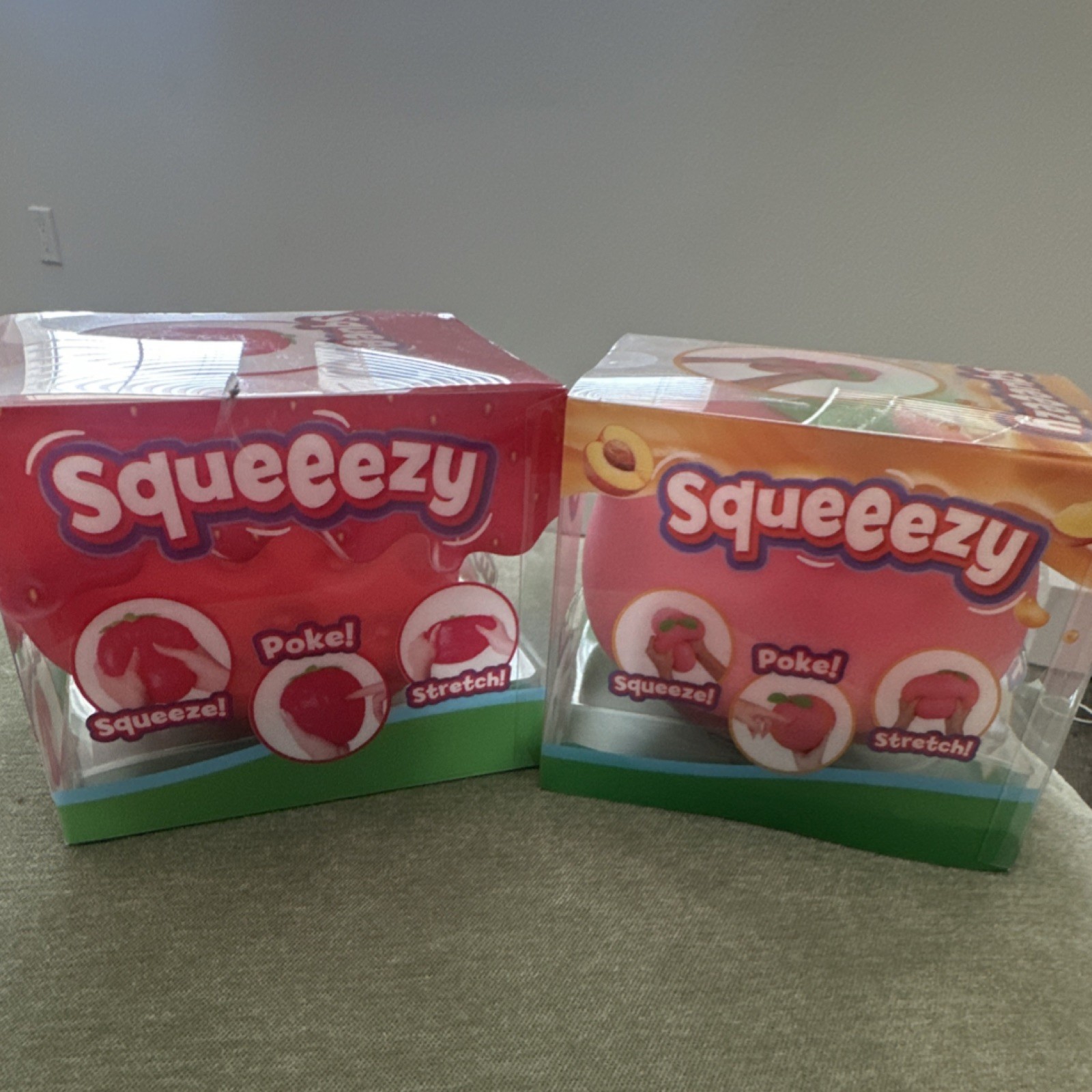 Squeezy Tactile Squeeze Toys Pink Red Sensory Set for Kids Ages 3+ 3-4 Years