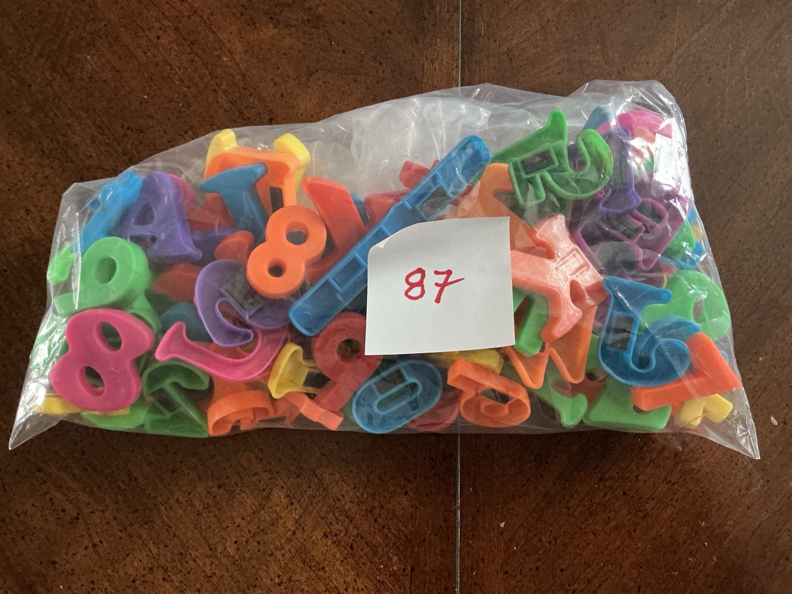 87 Multi-Color Plastic Magnetic Letters & Numbers for Learning Refrigerator