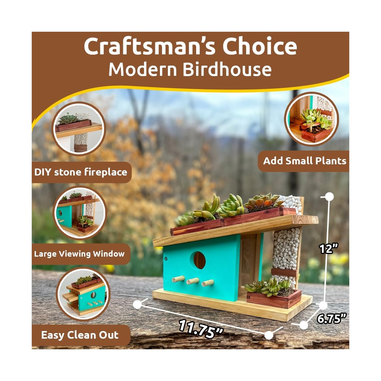 SparkJump Modern Birdhouse Woodworking Kit, Complete DIY Birdhouse for Kids &…