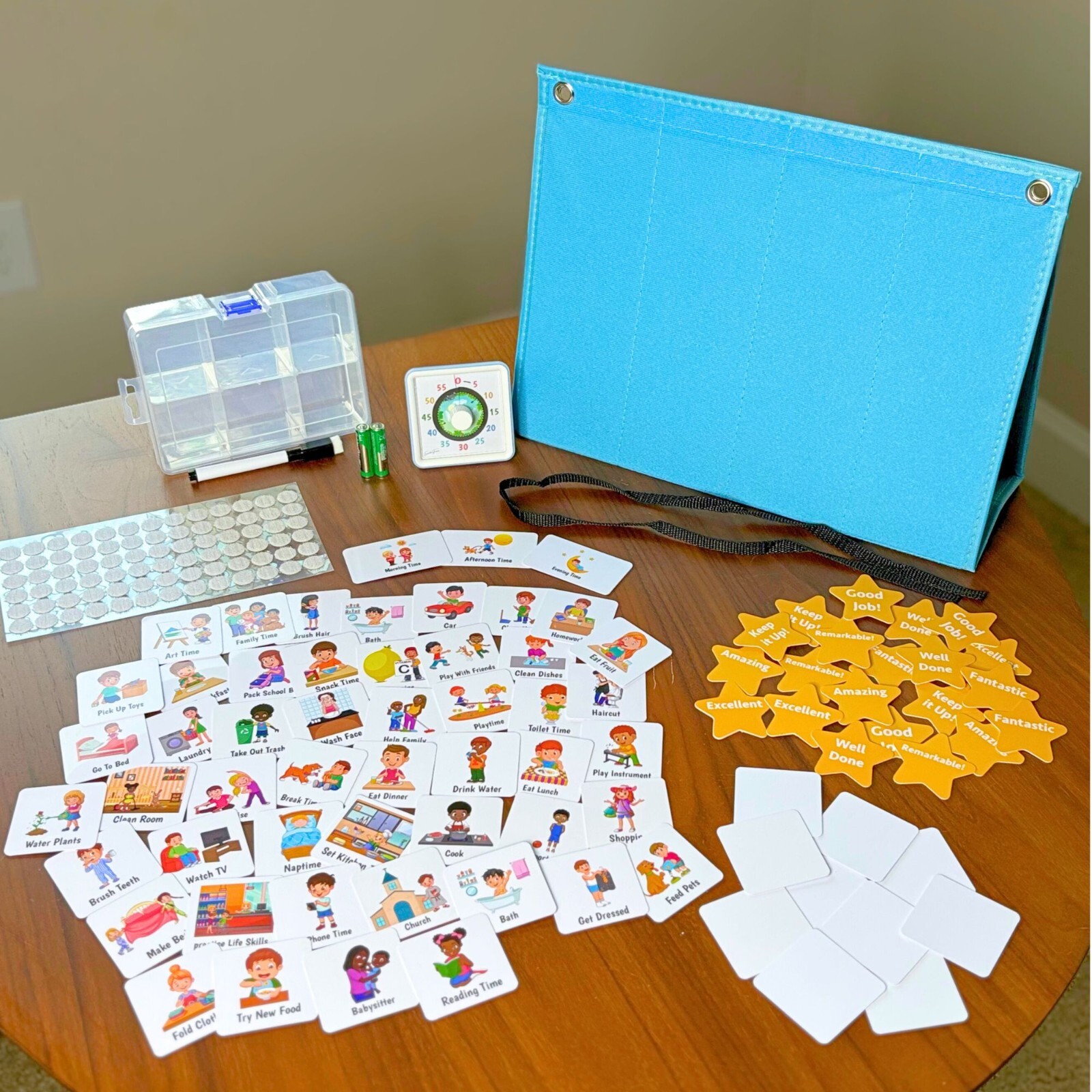 Visual Schedule for Kids with Visual Timer | Reward Chore Chart for Kids Autism