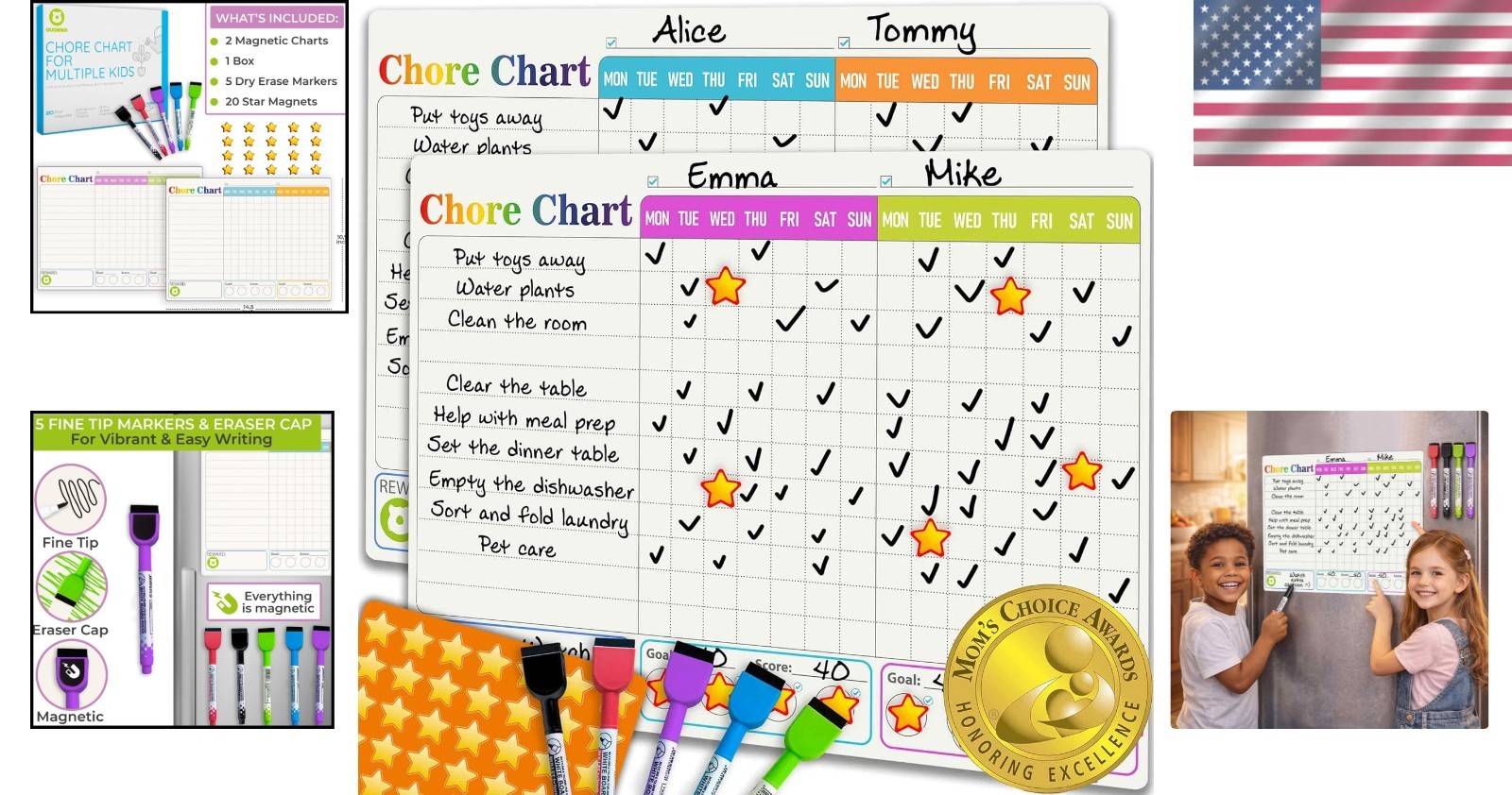Responsibly Sourced Cardstock Chore Chart for Kids Encouraging Positive Behavior