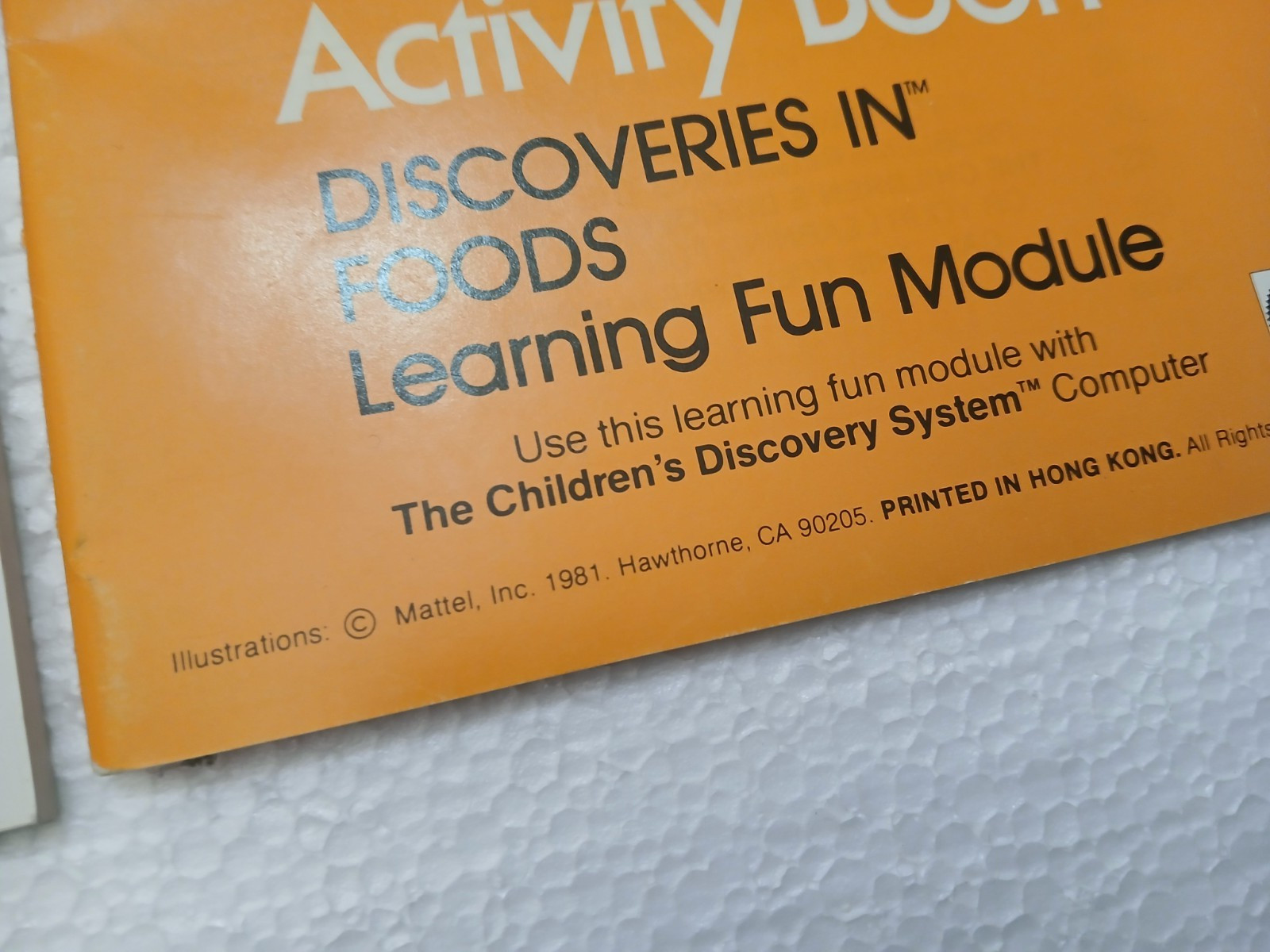 3 Diff. Mattel Children’s Discovery System Activity Books 1980-81 Math Foods +
