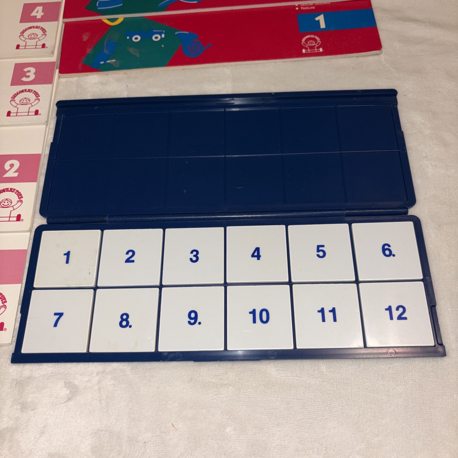 Vtg Discovery Toys Think-It-Through Learning Set Tiles & Books Homeschool
