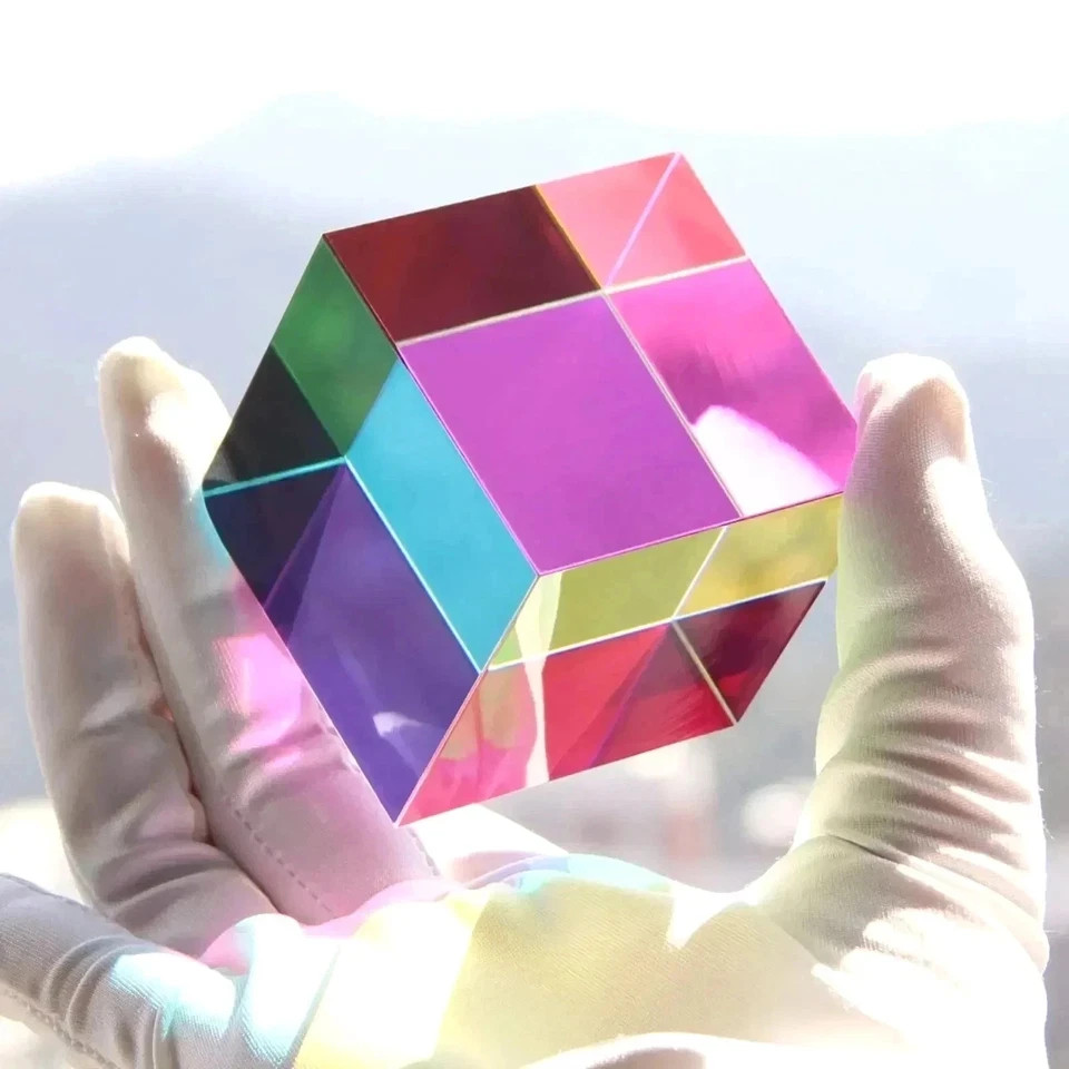 1Pcs Science Magic Prism Cube 20Mm Hexahedral Crystal Magic Cmy Cube 3D Color Cu
