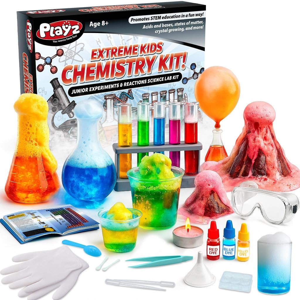 Playz Extreme Chemistry Set – 52 Unique Experiments, Science Kits for Kids Ag…