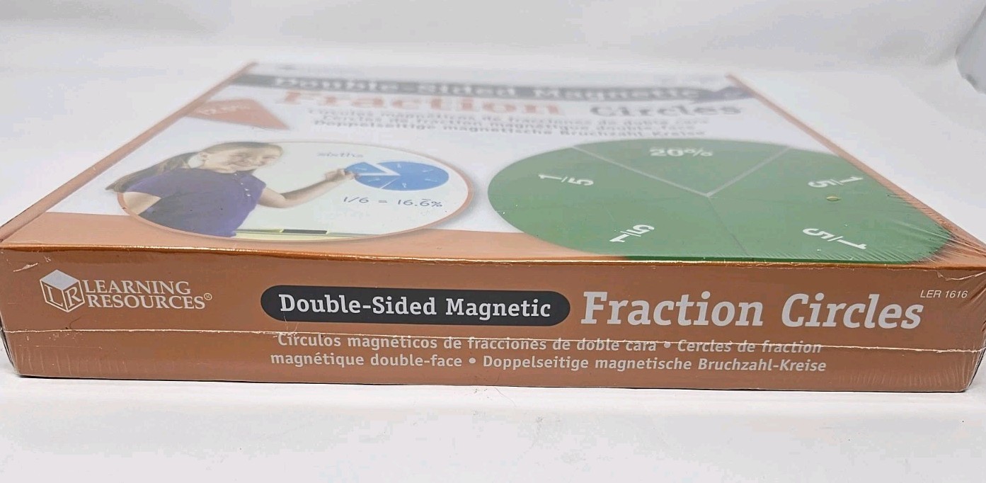 Learning Resources Double-Sided Magnetic Fraction Circles 51 Piece Set LER1616