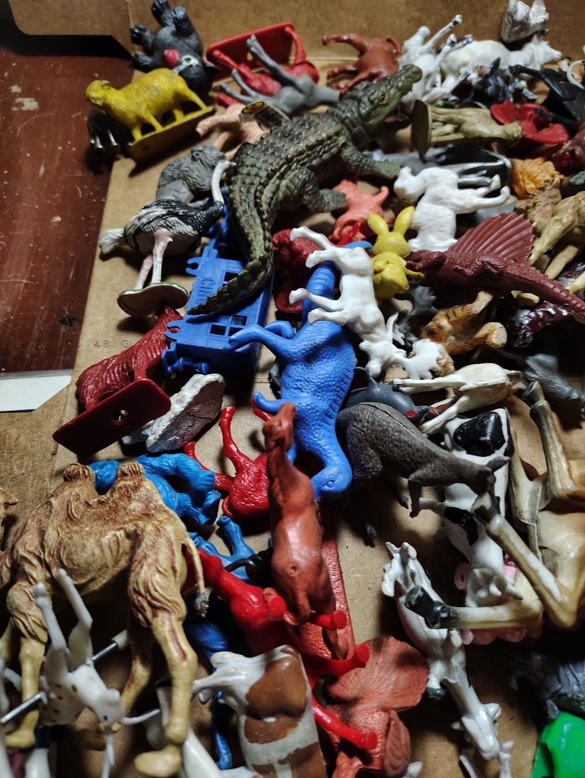 Vintage Plastic Rubber Animal Figures Lot Zoo Farm Safari Dinosaur Toys 3 Lbs
