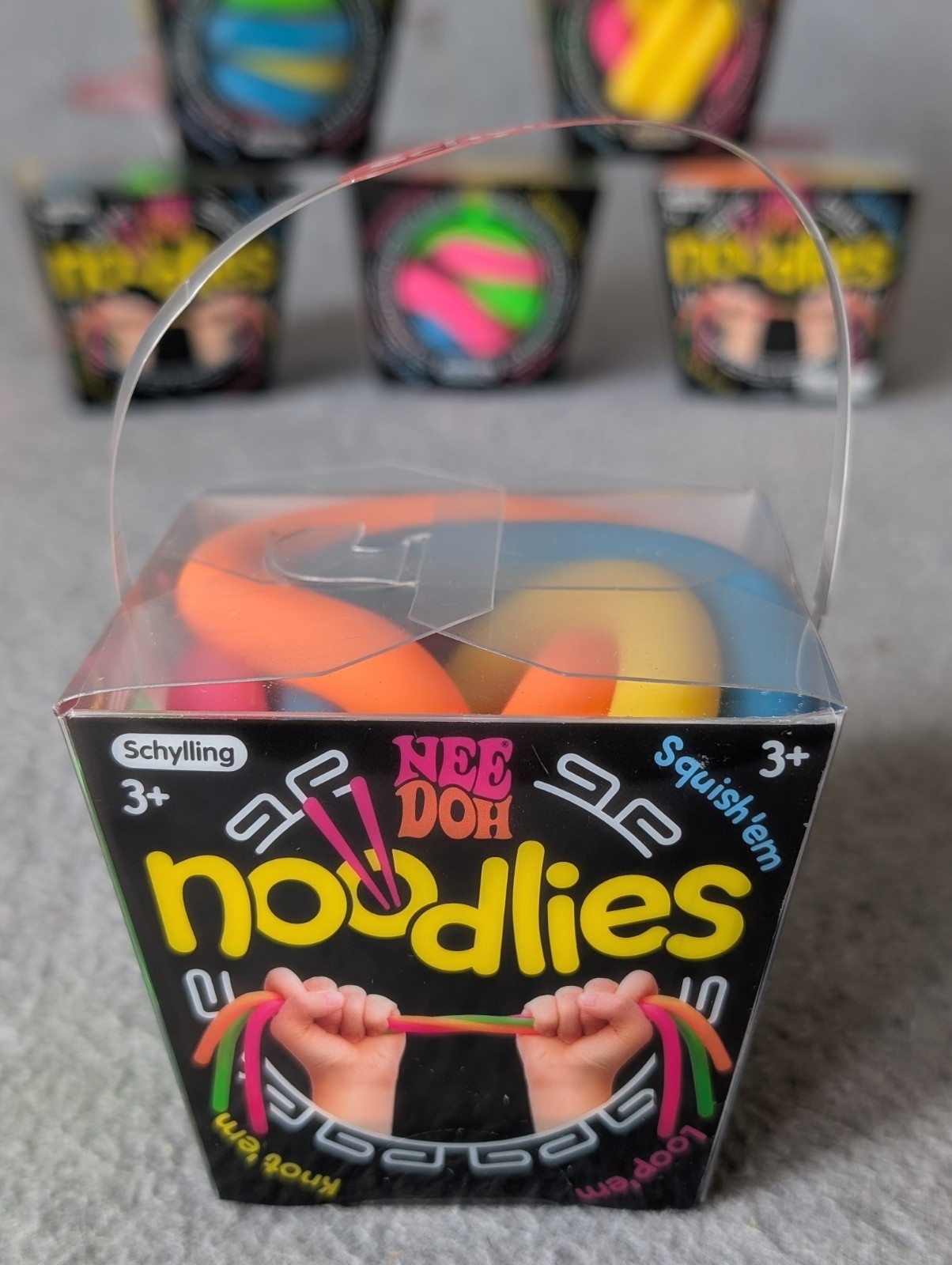 NeeDoh Noodlies Sensory Fidget Toy, RARE Nee Doh Stretchy Noodles 5 Colors USA