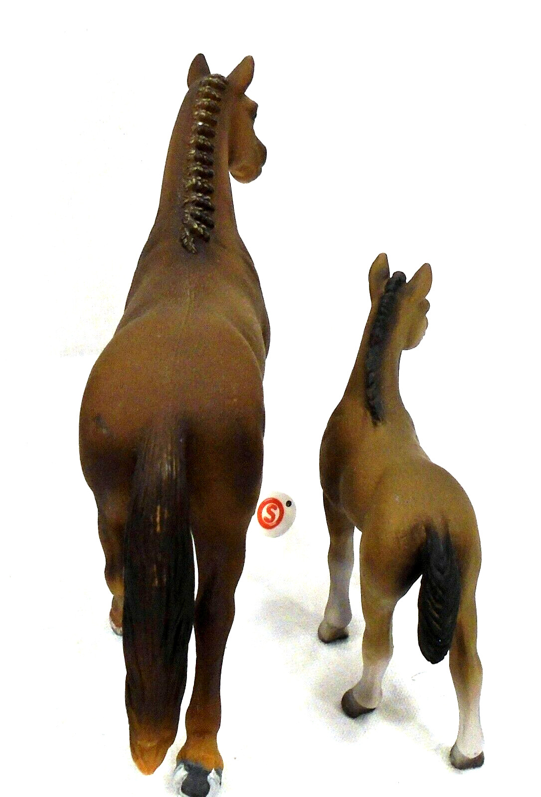 Schleich Brown Hanoverian Mare 2012 13729 & Foal 2003 13277 Model Horses Figures