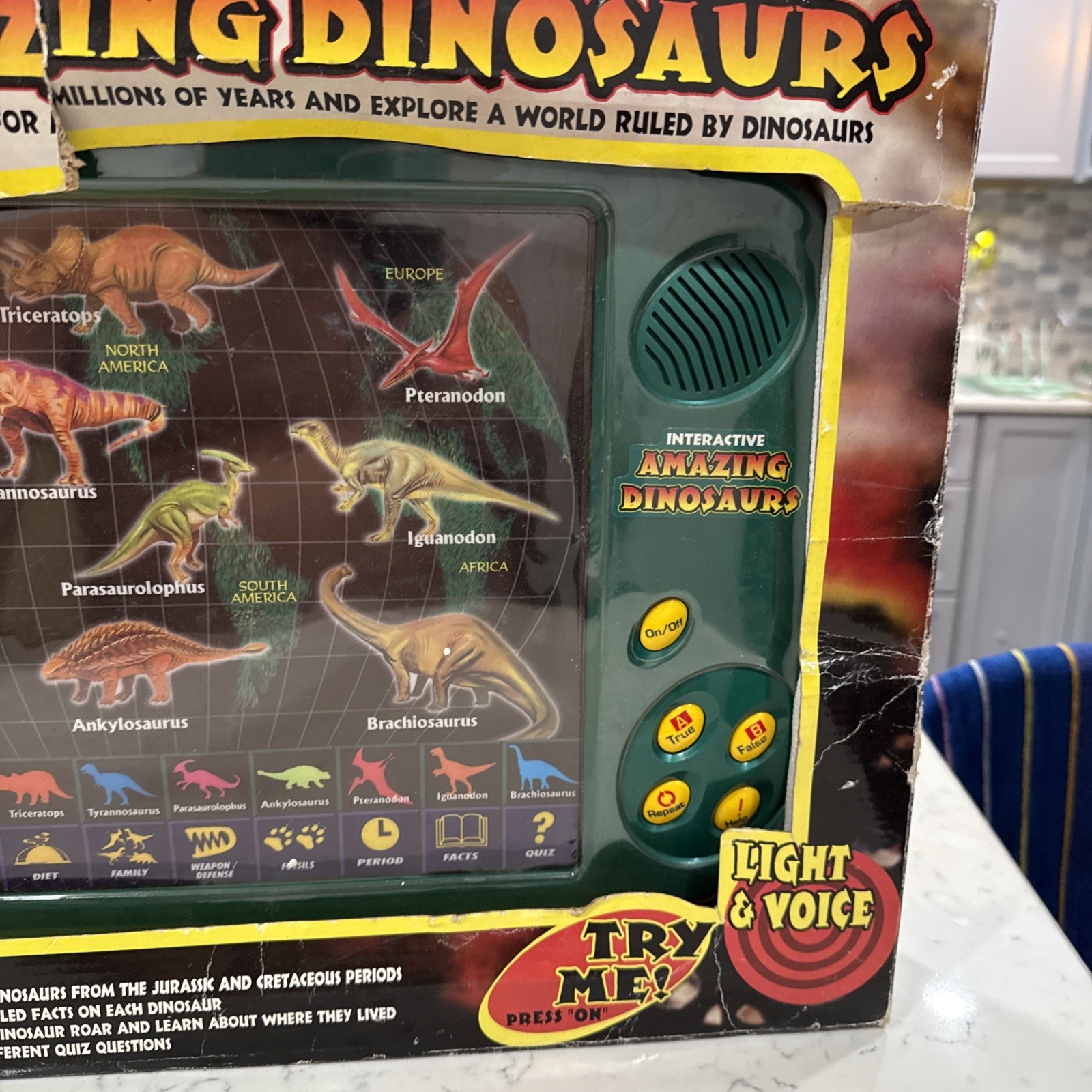 Interactive Amazing Dinosaurs Kids Learning Black Electronic Toy Working Read