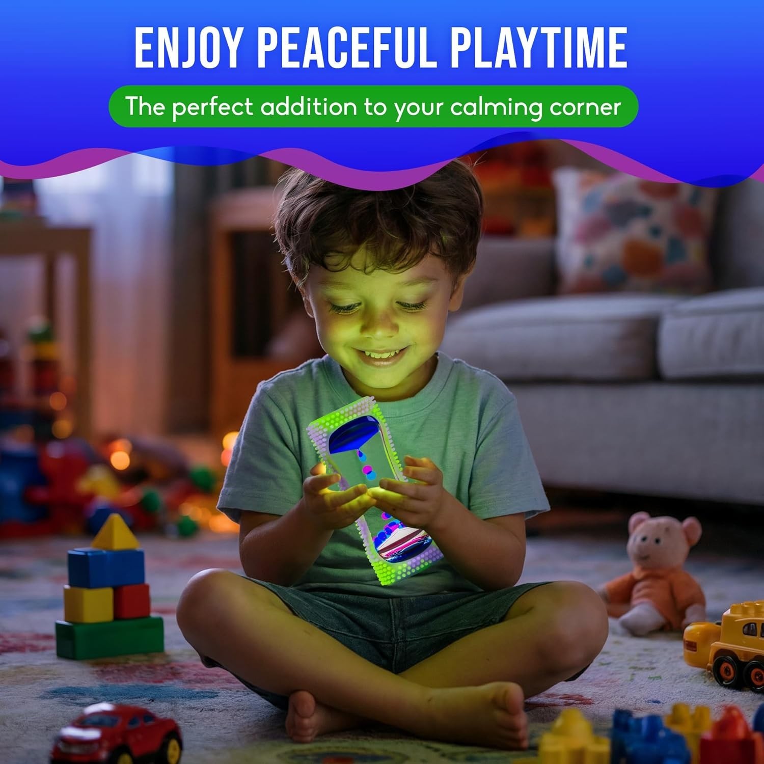 Liquid Motion Bubbler Glow-in-The-Dark Sensory Toy for Kids & Adults – Gentle…