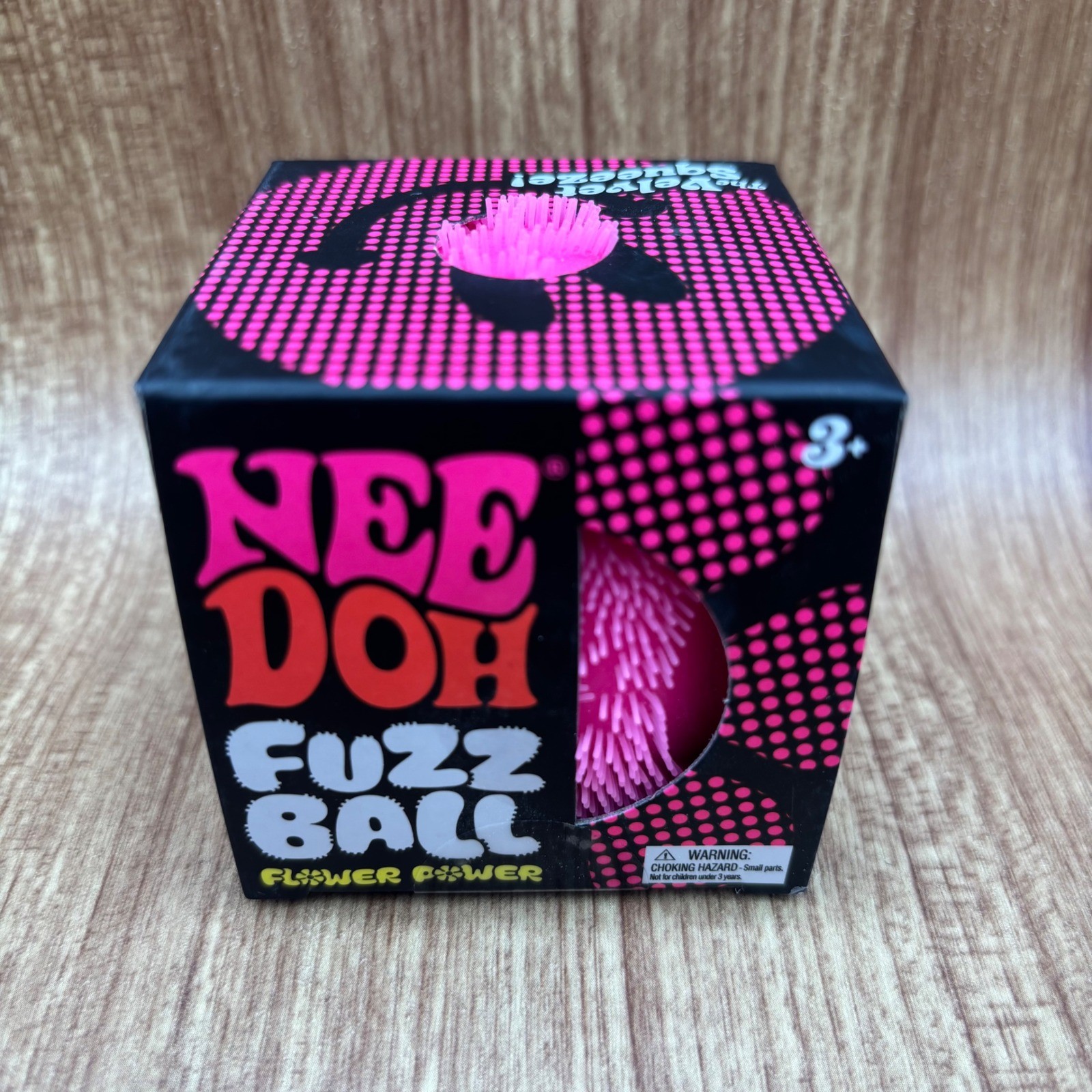 NeeDoh Fuzz Ball Flower Power Kids Unisex OS Pink Velvety Squishy Fidget Toy