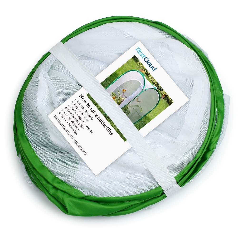 RESTCLOUD 36″ Large Monarch Butterfly 24 x 24 x 36 inches, White with Green