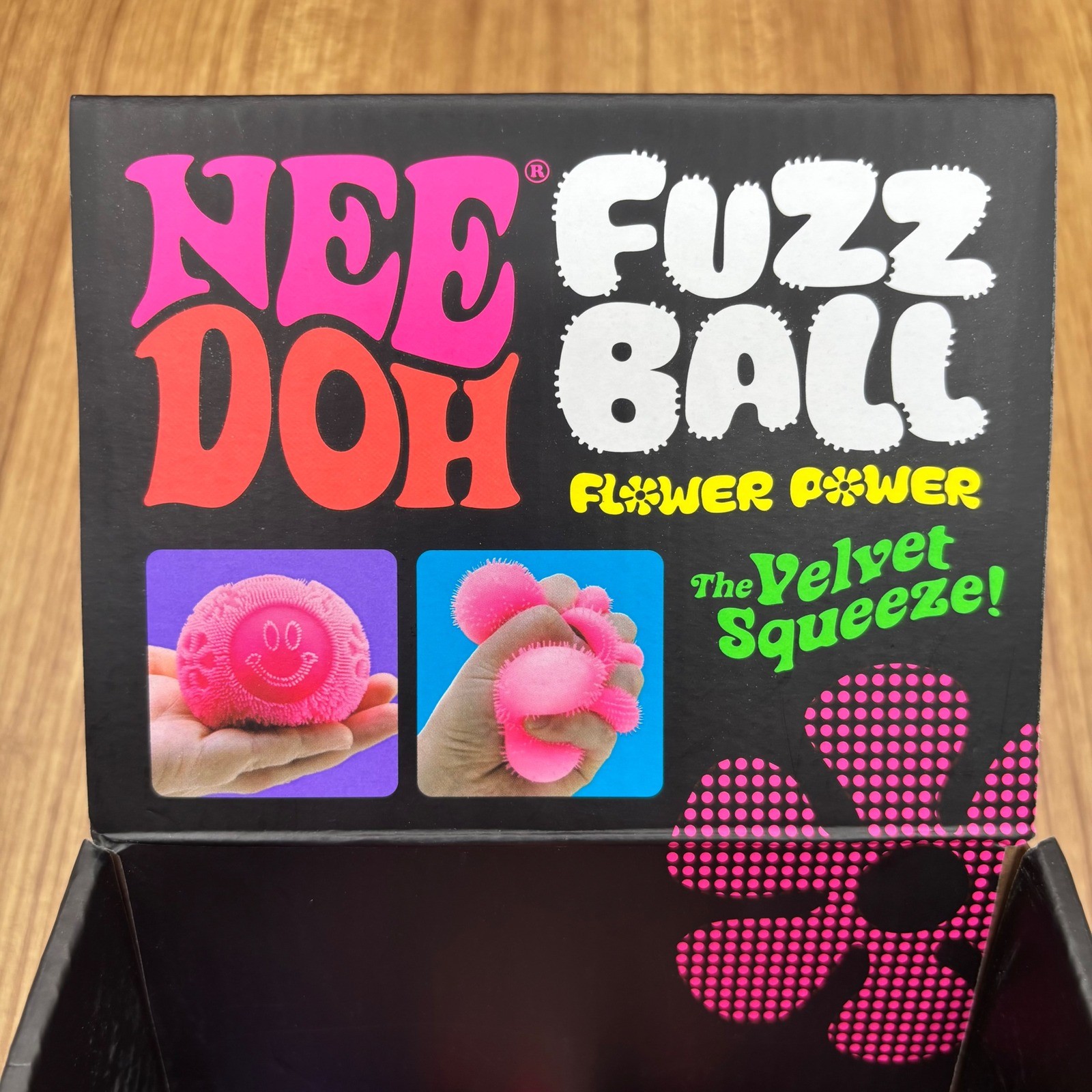 NeeDoh Fuzz Ball Flower Power Kids Unisex OS Orange Velvet Squeeze Sensory NEW