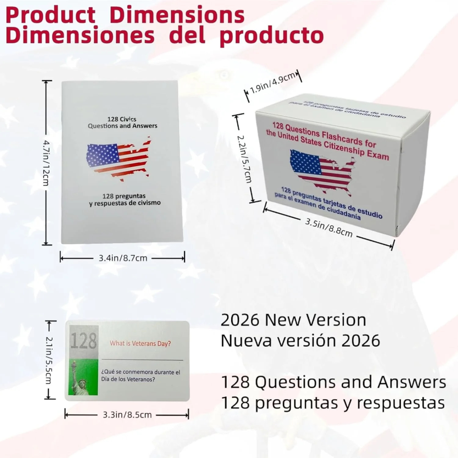 US Citizenship Flash Cards 2026 – All 128 Questions & Answers – English & Spanis