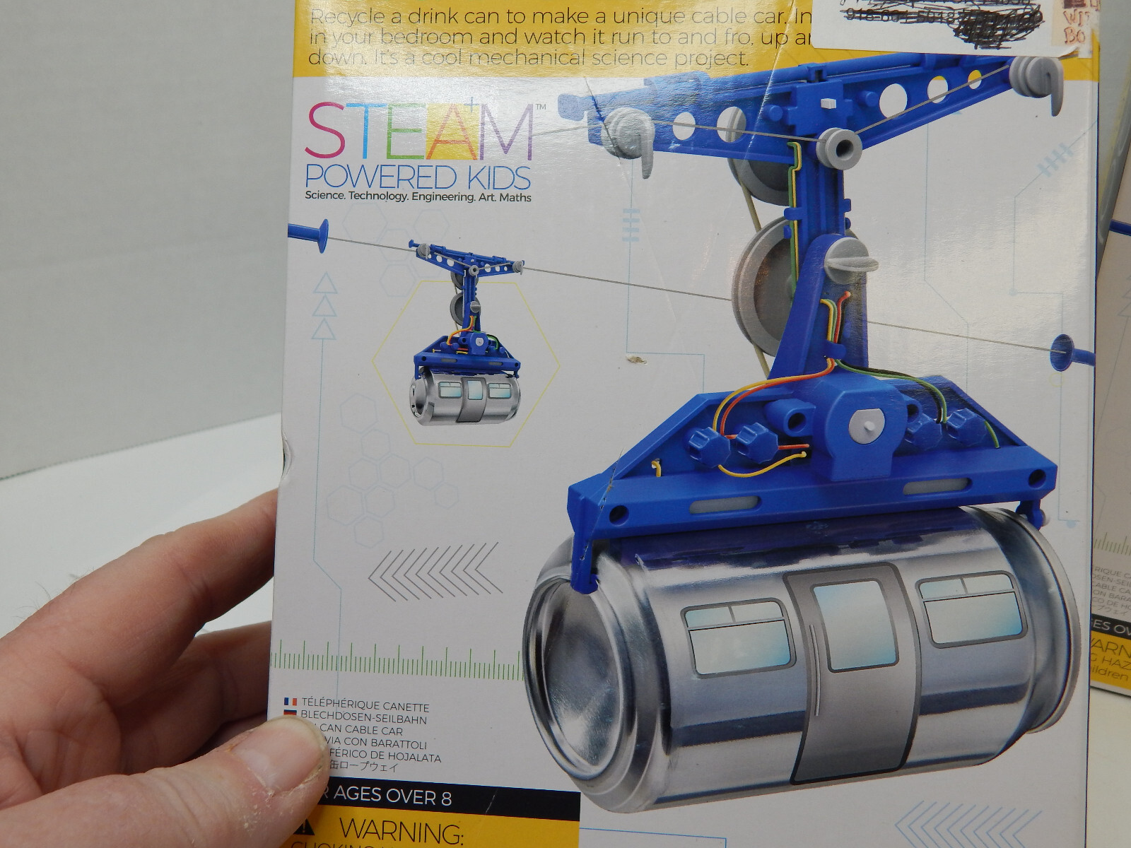 Lot of 2 KidzRobotix Tin Can Cable Car Kit – Brand New Stream Powered Kids NIB !