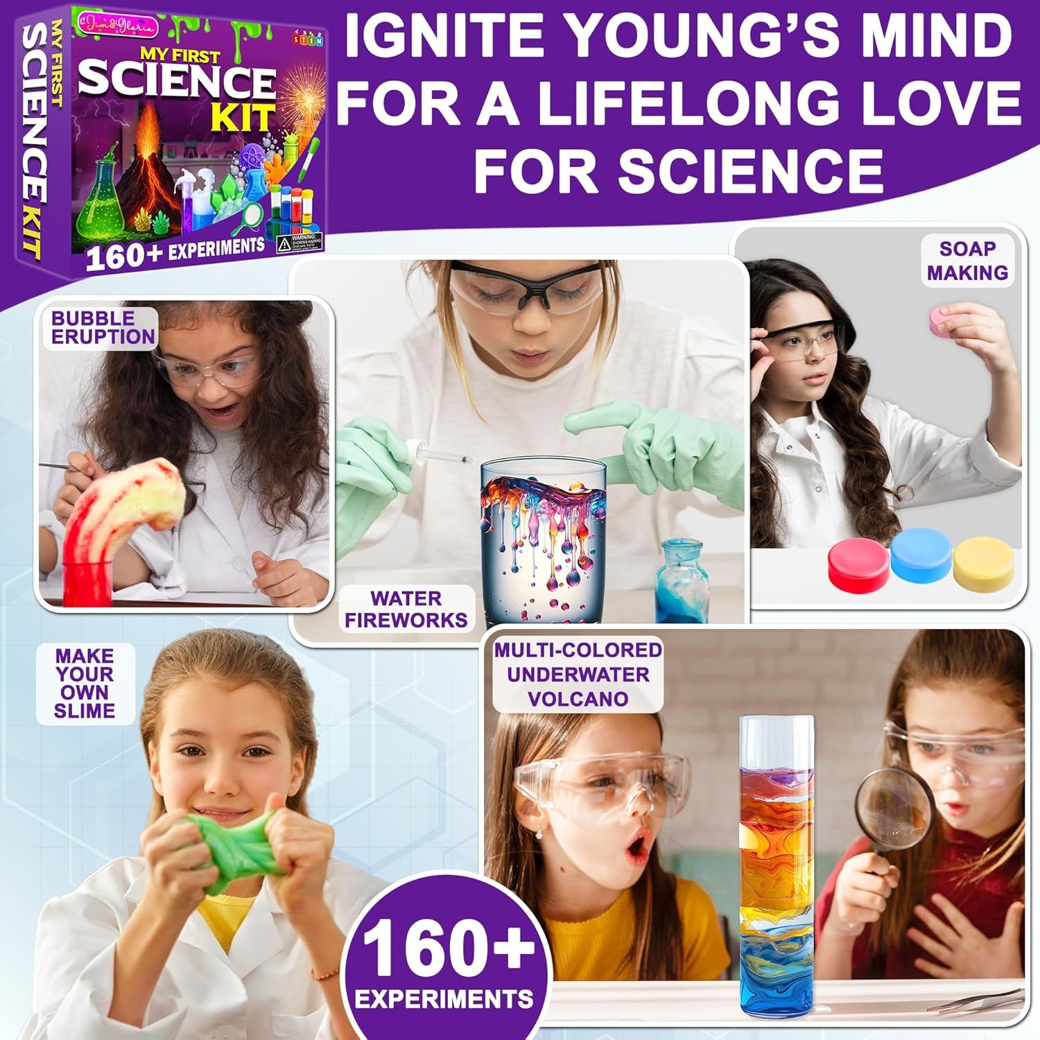 Jim&Gloria Science Kits for Kids Age 5-7 8-12 Year Old Birthday Gifts for Girls