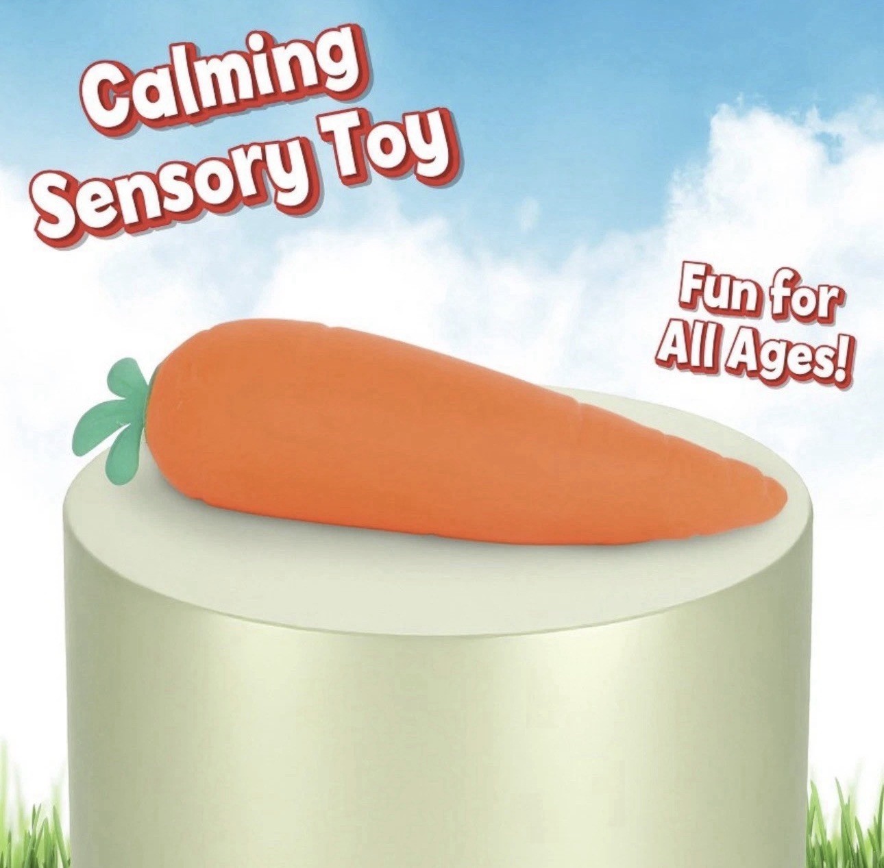 Squishy Carrot Orange Squishy Toy Stress Relief Sensory Fun. Toy Mendous (each)