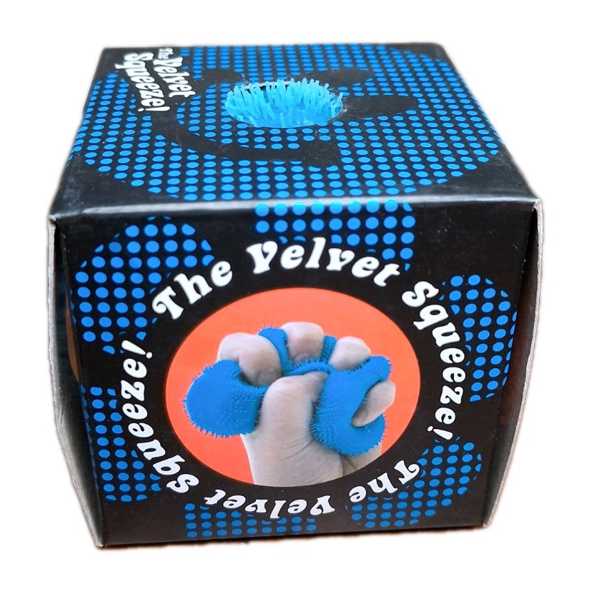 NeeDoh Fuzz Ball – The Velvet Squeeze! Stress Fidget Viral Blue Free Shipping