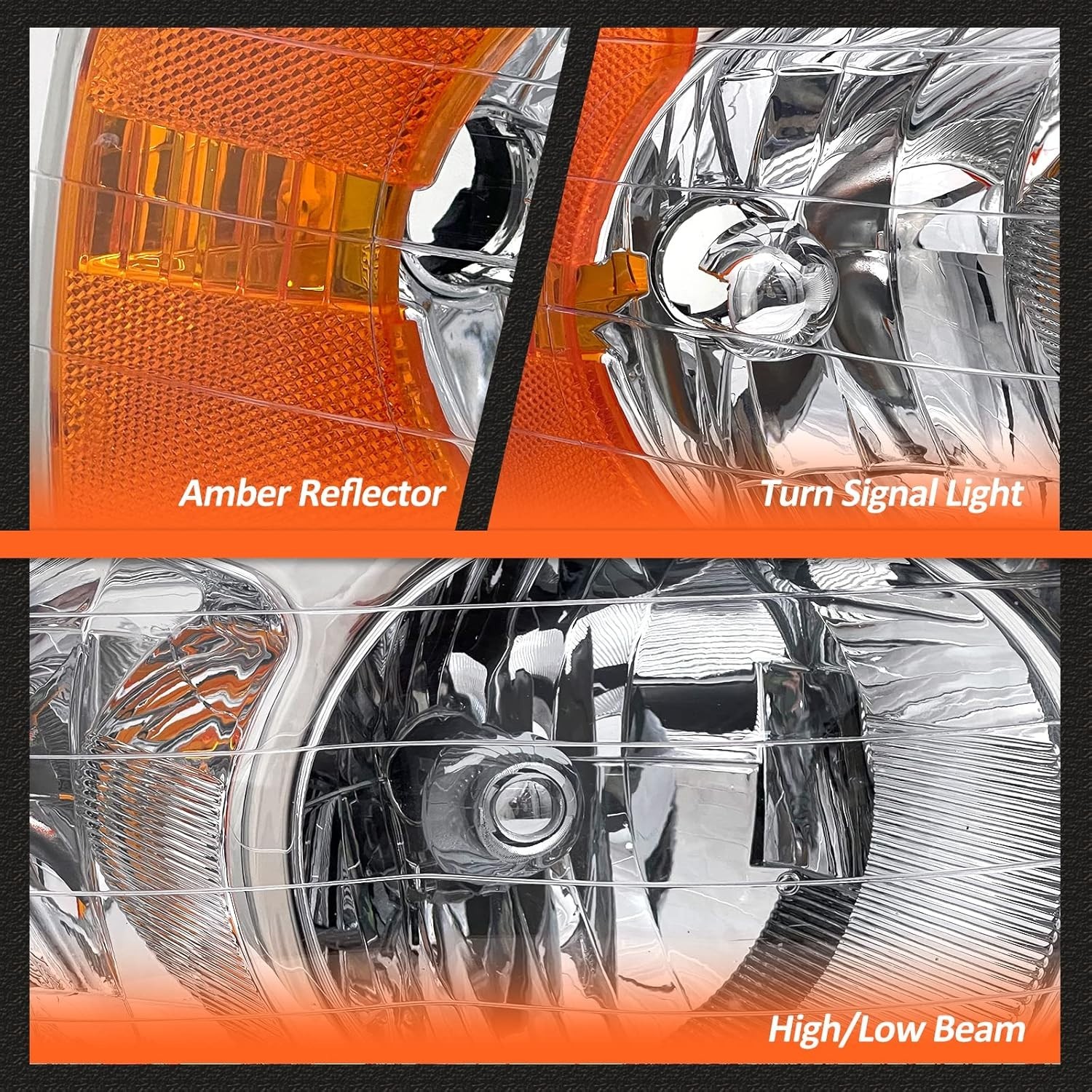 Headlight Assembly for 2002 2003 2004 2005 Dodge Ram 1500/2003-2005 Ram 2500
